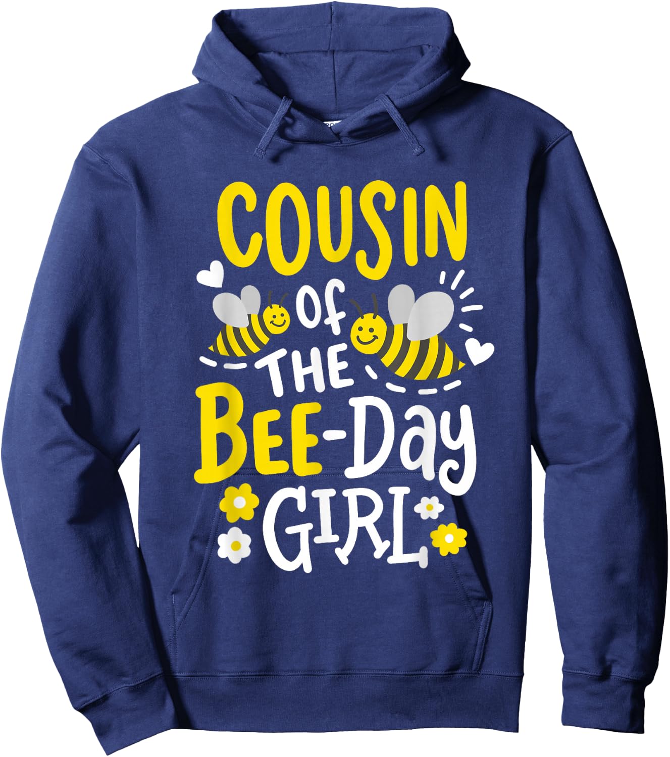 Cousin of The Bee-Day Girl Birthday Party Matching Family Hoodie - Hoodie | Navy