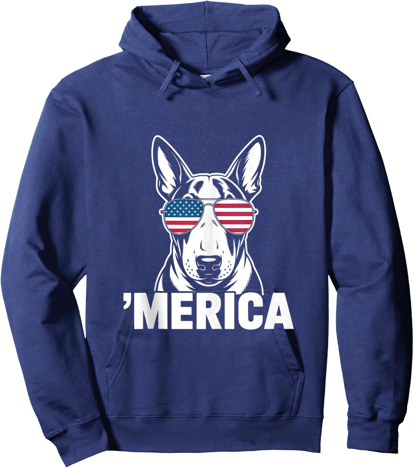 Patriotic USA American Flag 4th of July Bull Terrier Hoodie - Hoodie | Navy