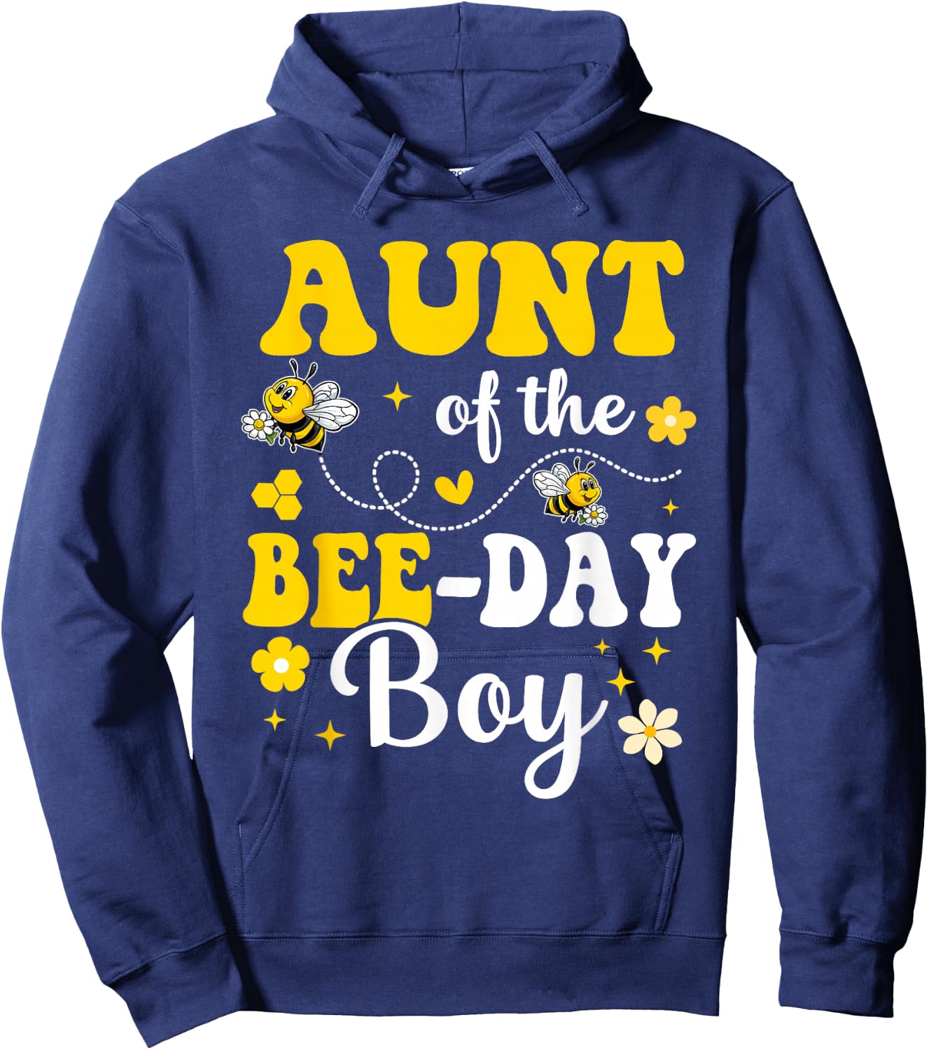 Aunt of the Bee Day Boy Bee Birthday Party Matching Family Hoodie - Hoodie | Navy
