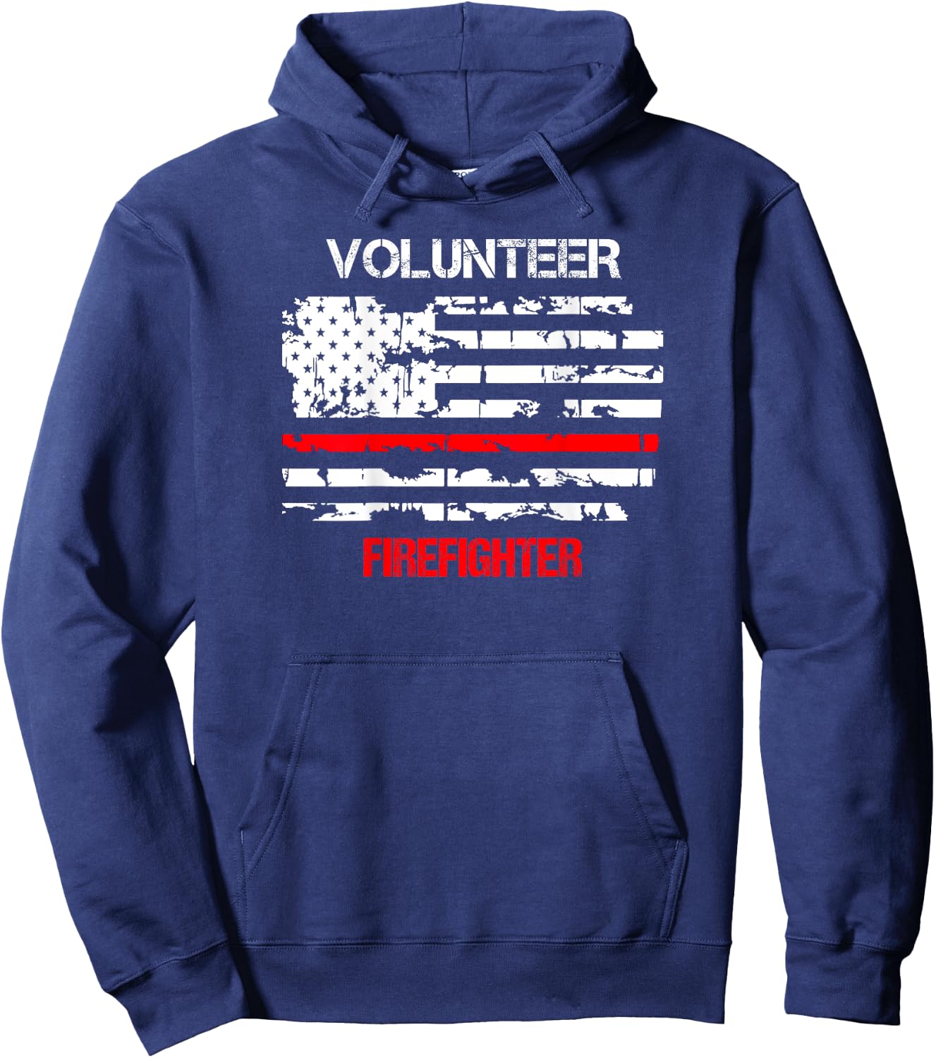 Volunteer Firefighter Thin Red Line Hoodie - Hoodie | Navy