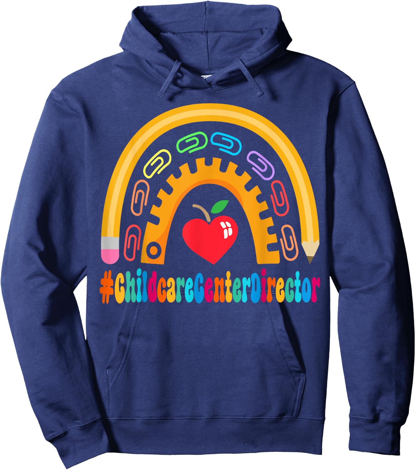 Childcare Center Director Appreciation Back School 100 Day Hoodie - Hoodie | Navy