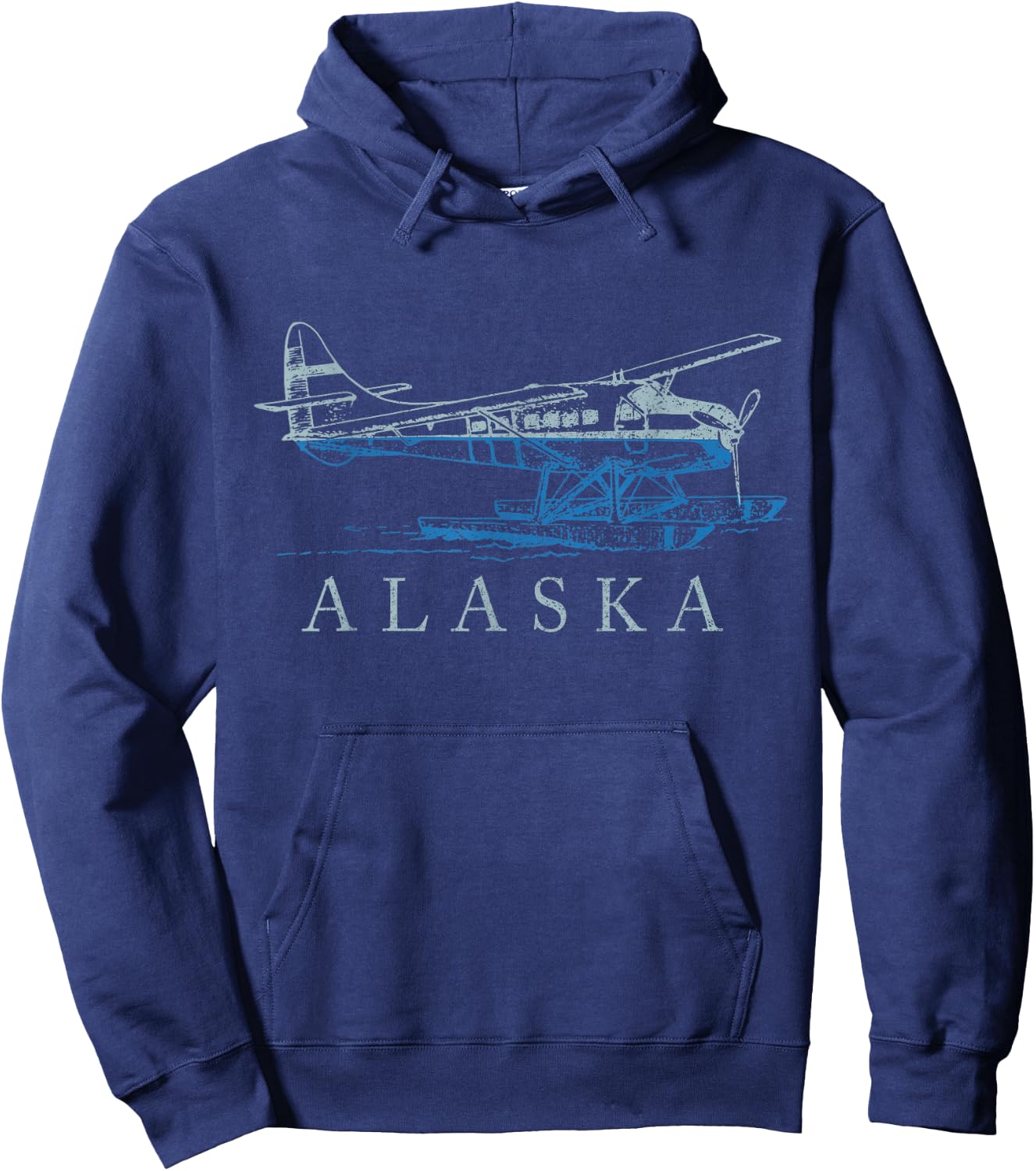 Alaska Seaplane Float Plane Vintage Pride Souvenir Hoodie - Hoodie | Navy