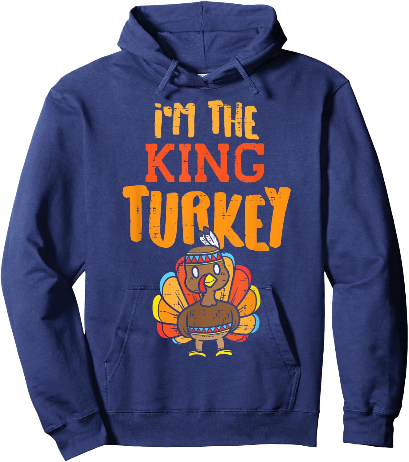 In the King Turkey Matching Thanksgiving Day Family Dad Grandpa Hoodie - Hoodie | Navy
