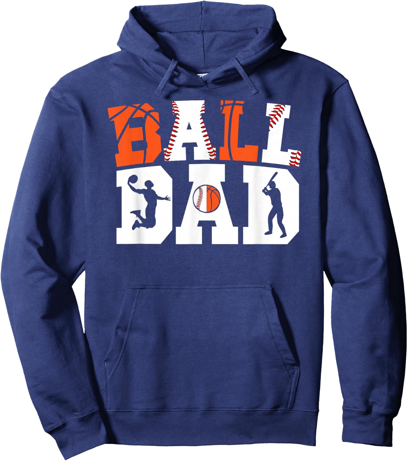 Ball Dad Proud Baseball Basketball Dad Hoodie - Hoodie | Navy