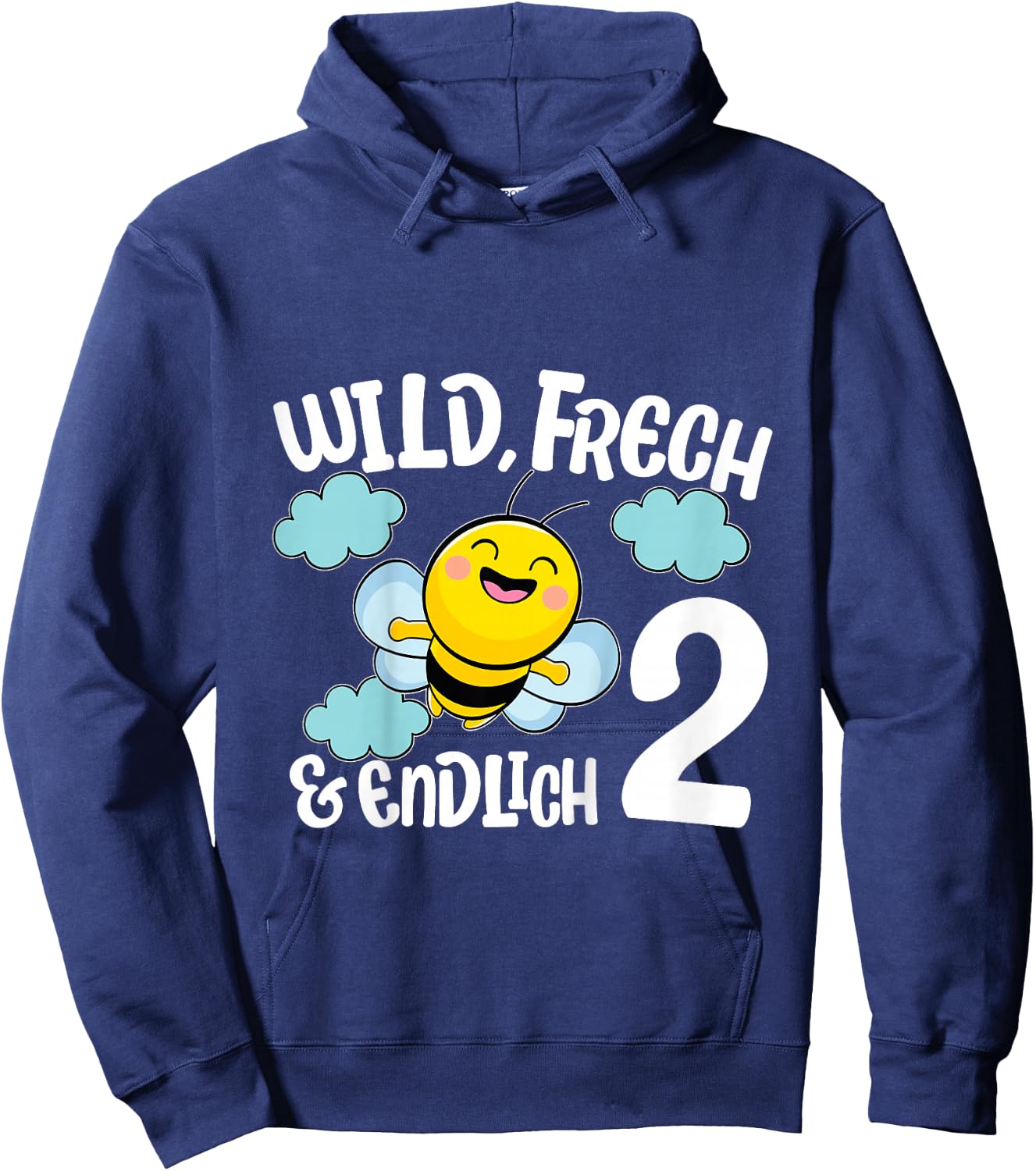 Children's Cute Bee Birthday Shirt Cheeky & Finally 2 Years Girls , black, 80 Hoodie - Hoodie | Navy