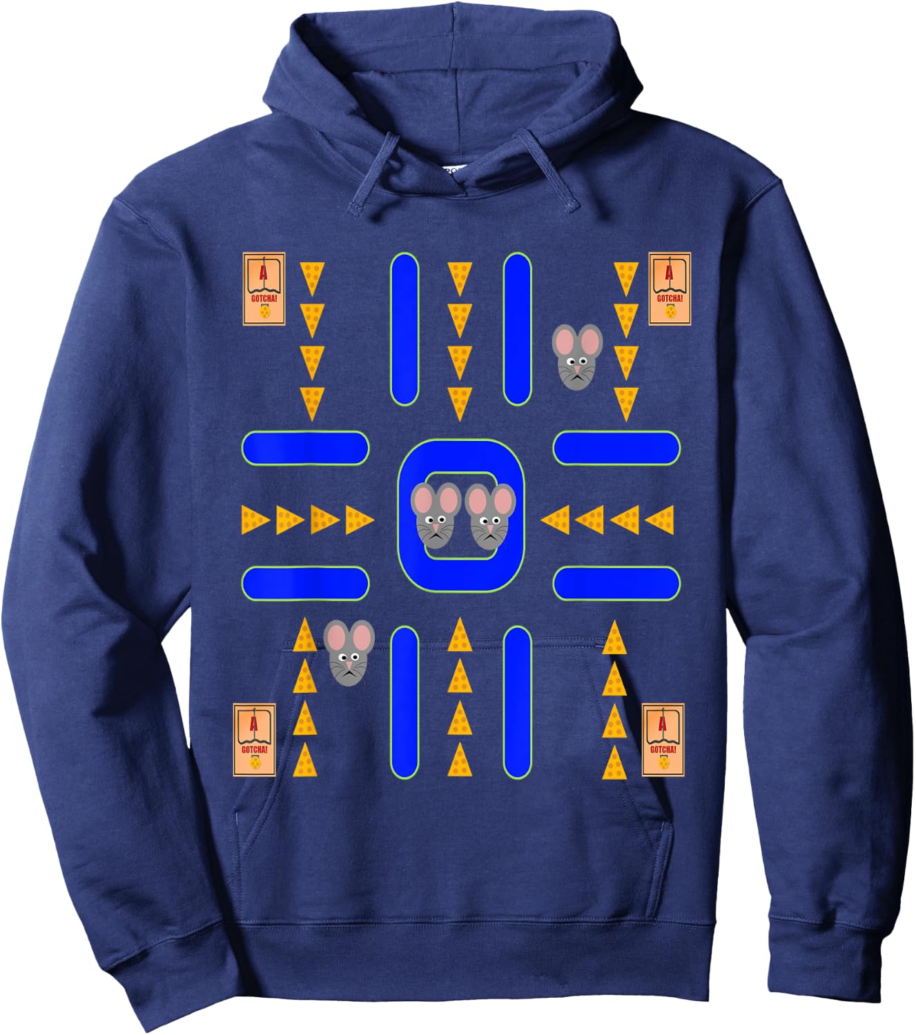 Mouse Cheese Mousetrap Video Games Vintage For Kids Adults Hoodie - Hoodie | Navy