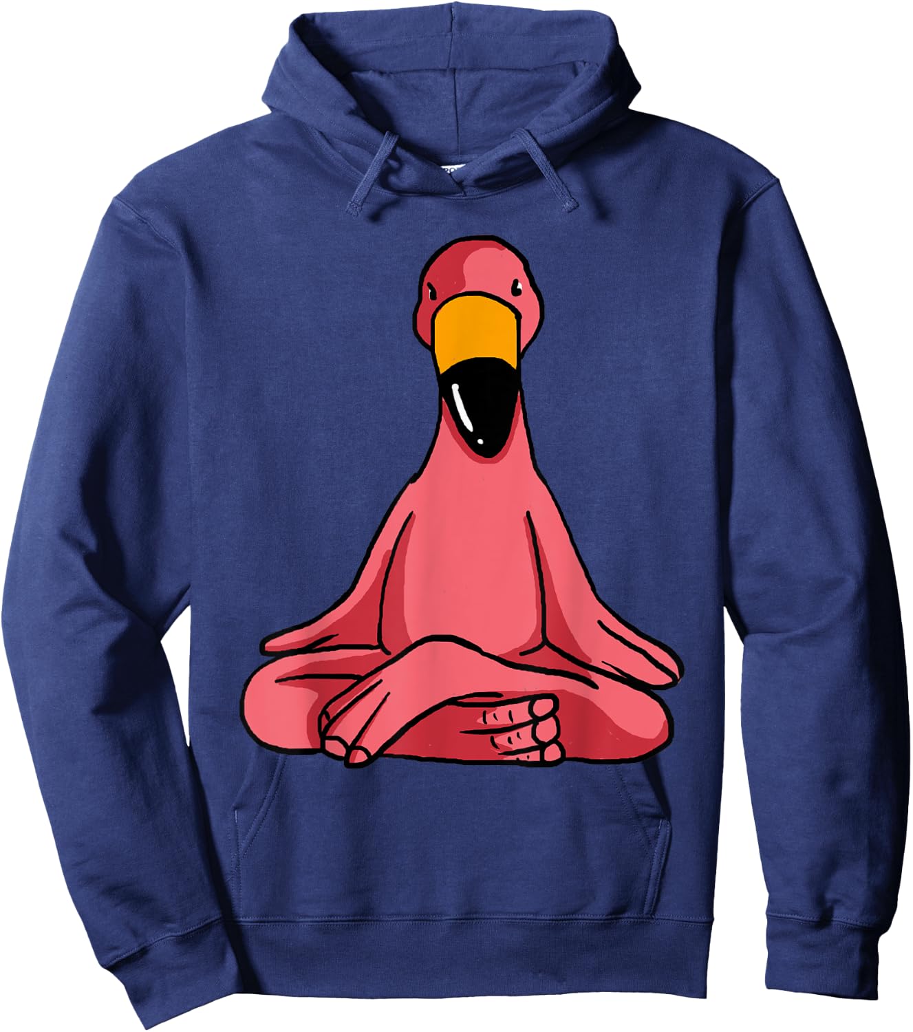 Cute Yoga Flamingos Funny Pink Water Bird Meditation Lovers Hoodie - Hoodie | Navy