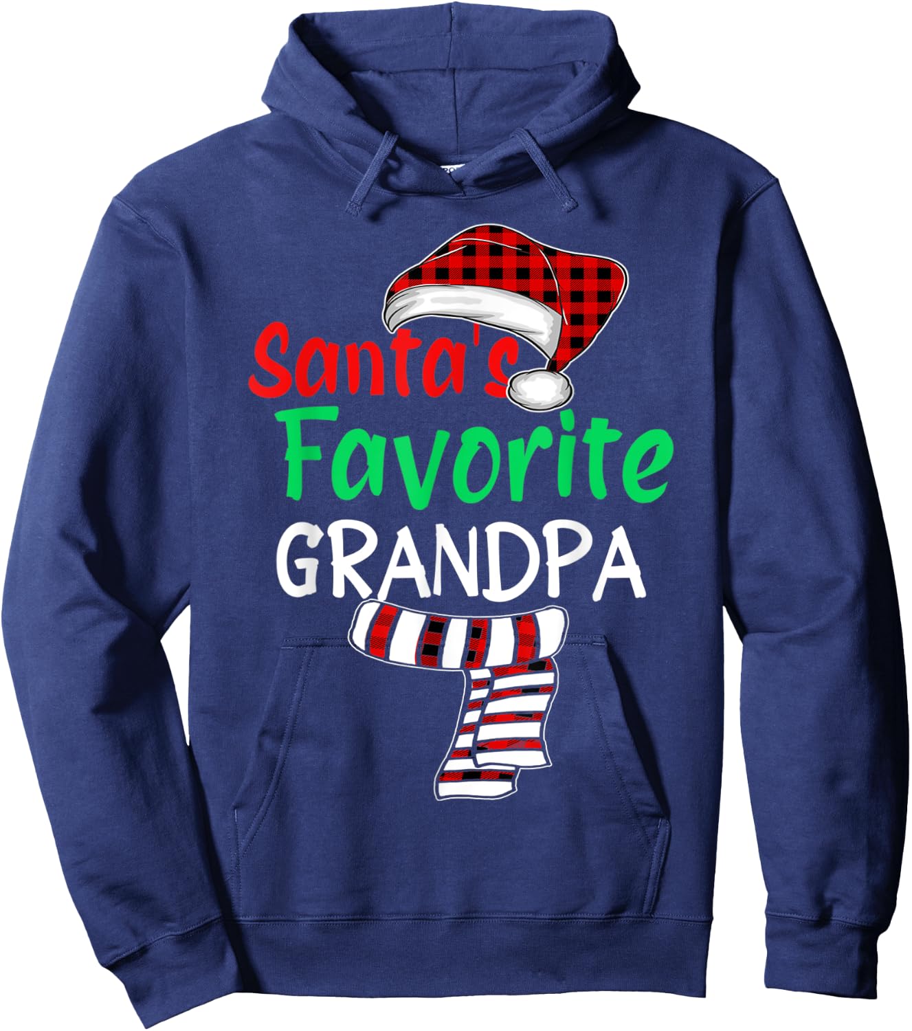 Christmas Family Santa Claus Shirt, Santa's Favorite Grandpa Hoodie - Hoodie | Navy