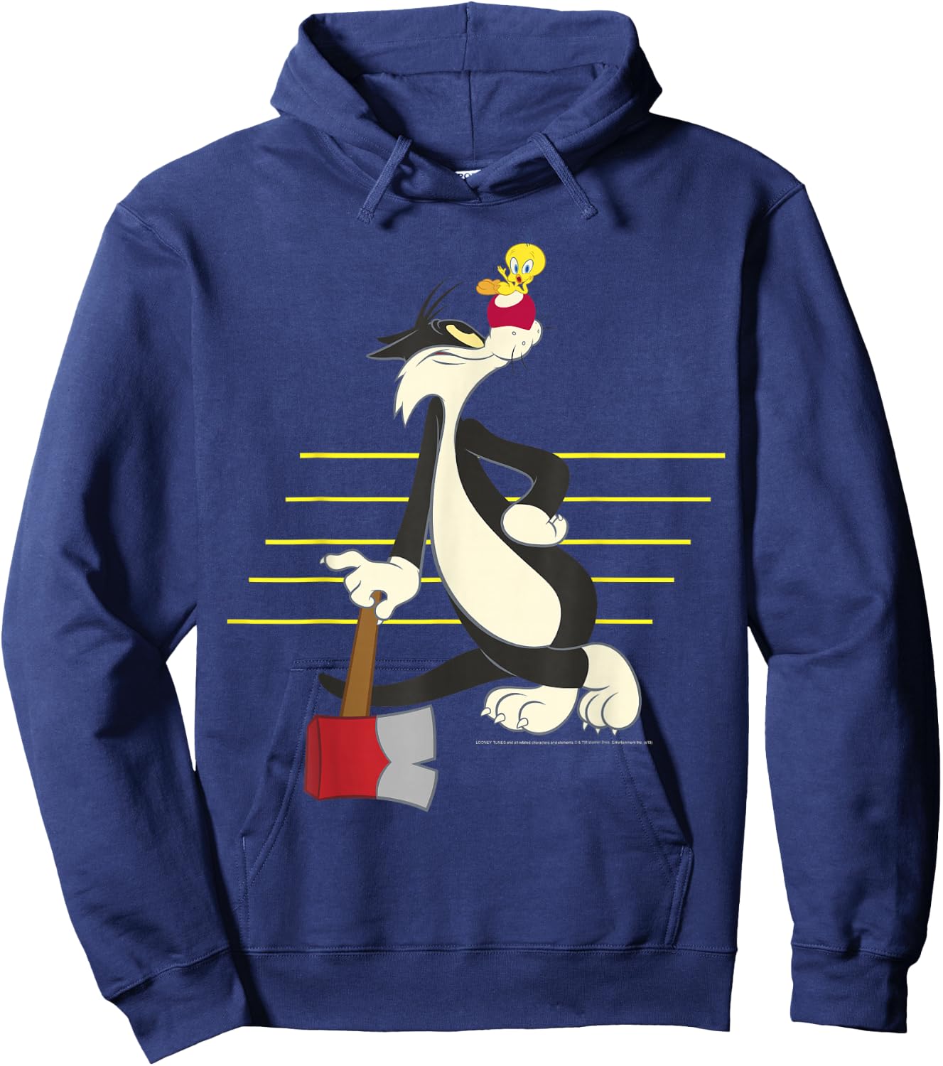 Looney Tunes Sylvester & Tweety Lined Portrait Hoodie - Hoodie | Navy