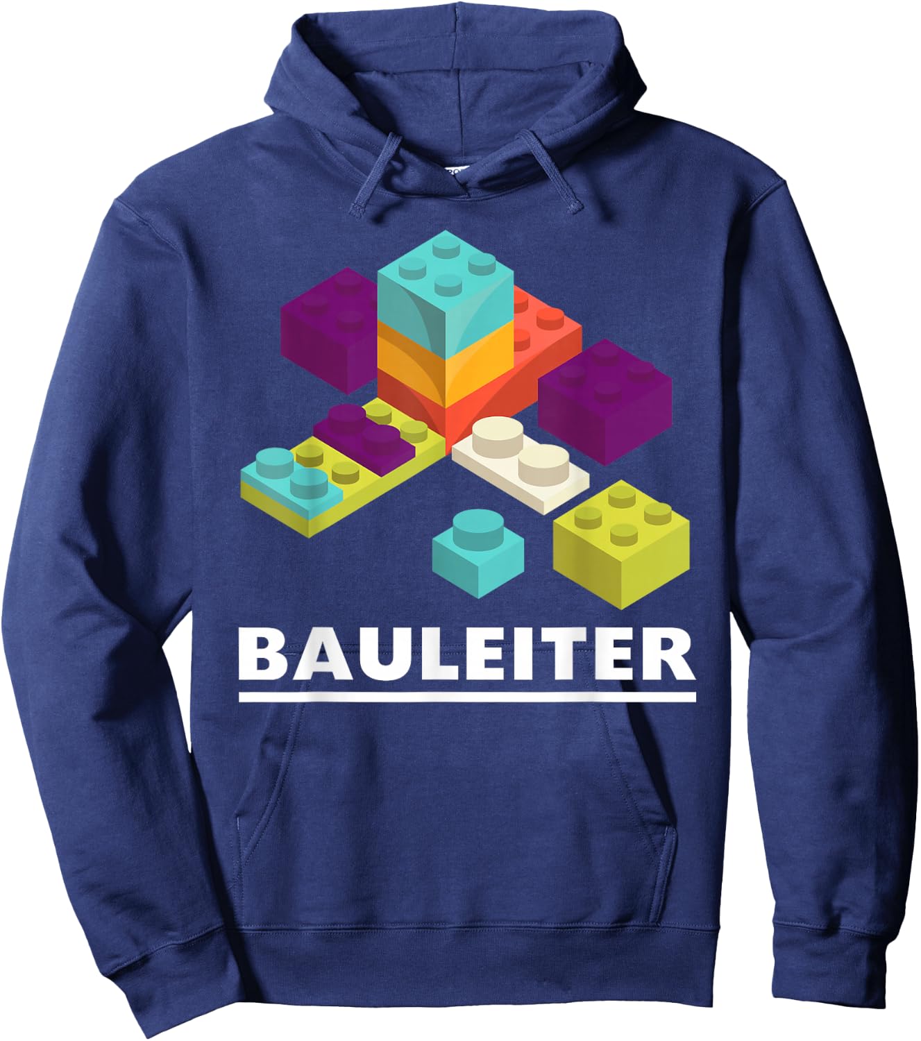 Construction Manager – Construction Worker Costume – Building Blocks Hoodie - Hoodie | Navy