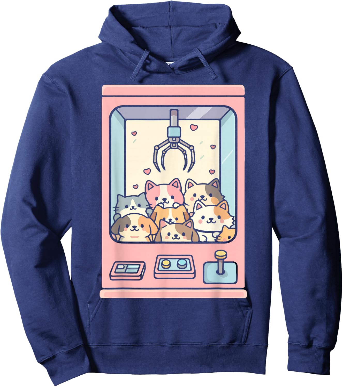 Cute Cat Claw Machine Hoodie - Hoodie | Navy