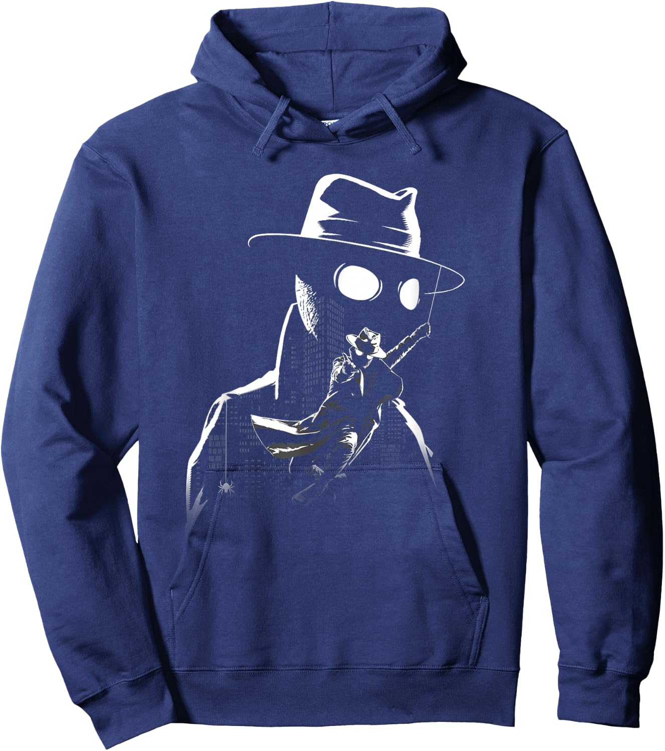 Marvel Spider-Noir Dual Portrait Black & White Cityscape Hoodie - Hoodie | Navy