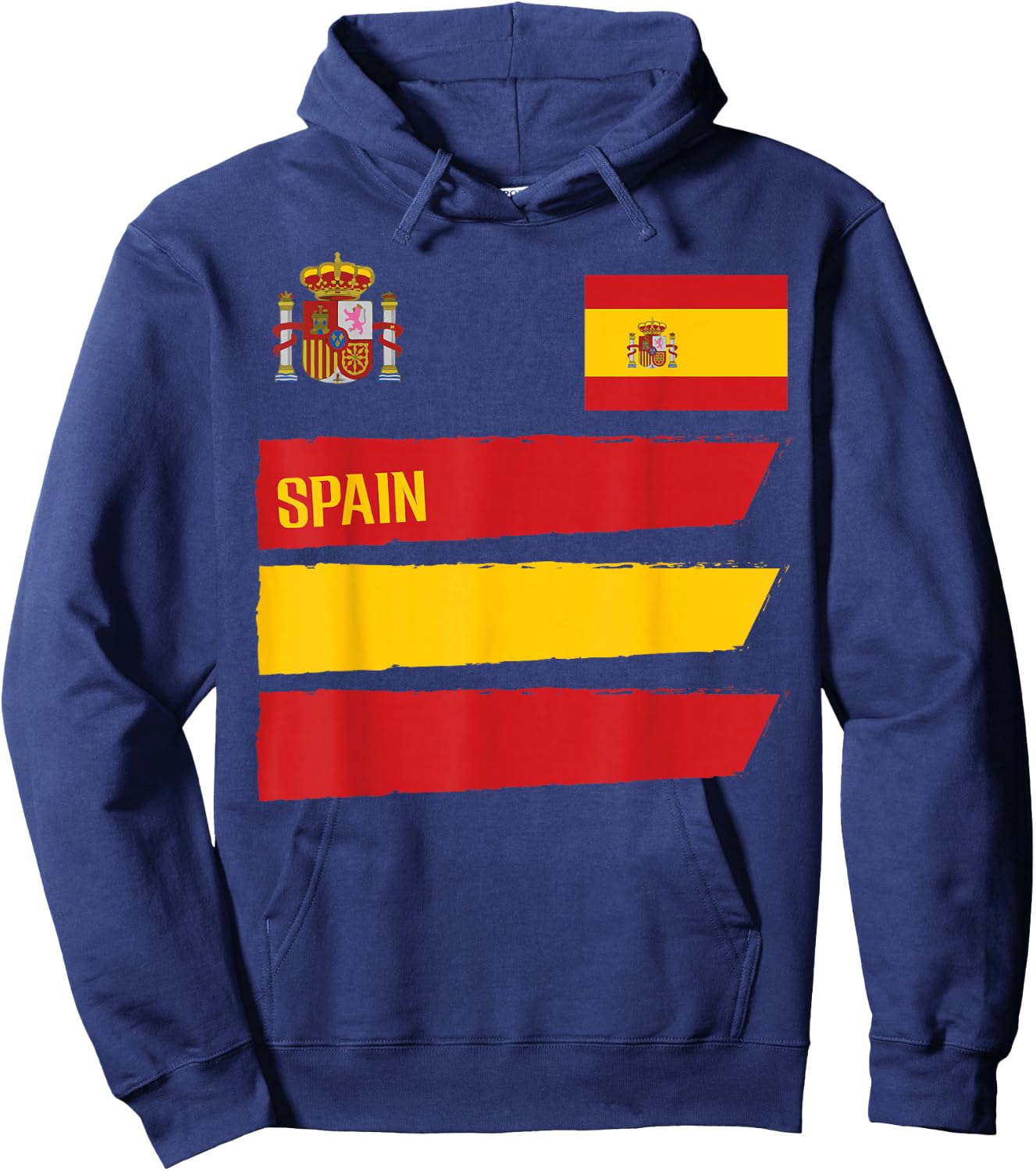 Spain Flag Espana Football Soccer Fan Men Women Kids Hoodie - Hoodie | Navy