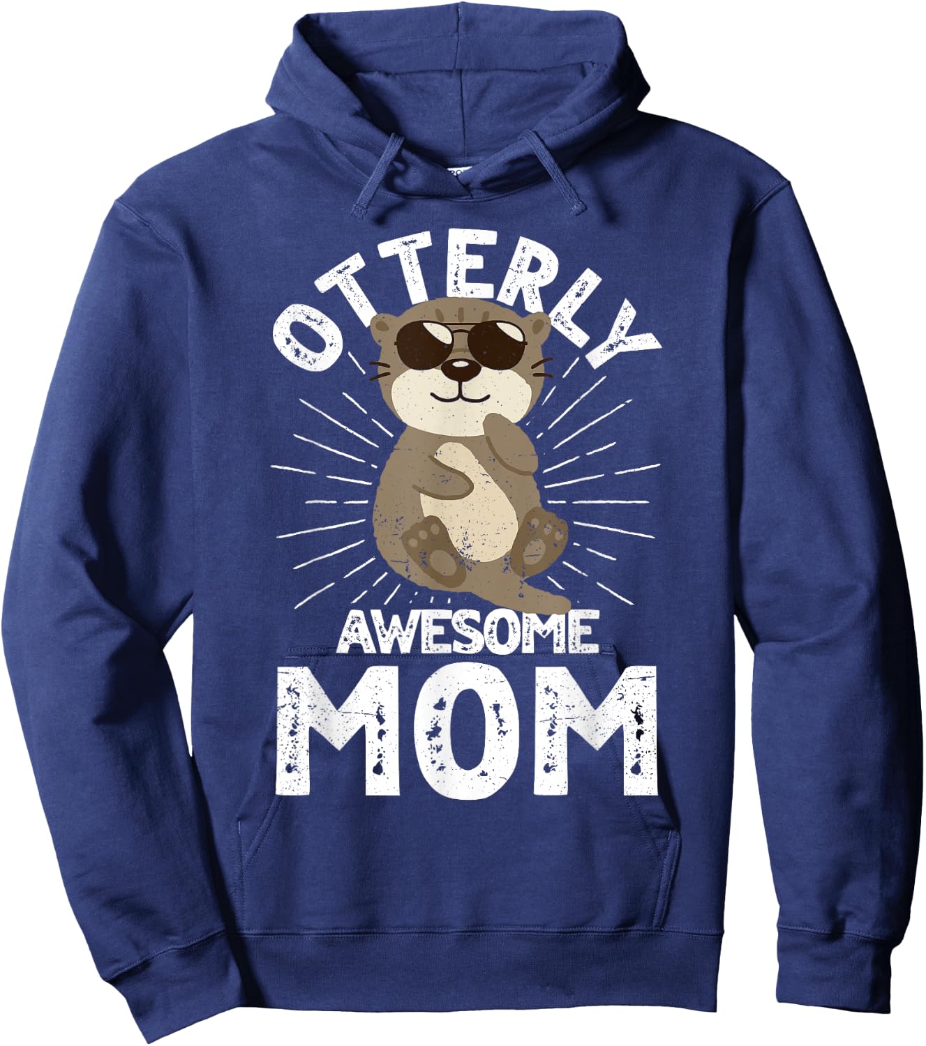 Funny Mom Otterly Awesome Mom Otter Graphic Hoodie - Hoodie | Navy
