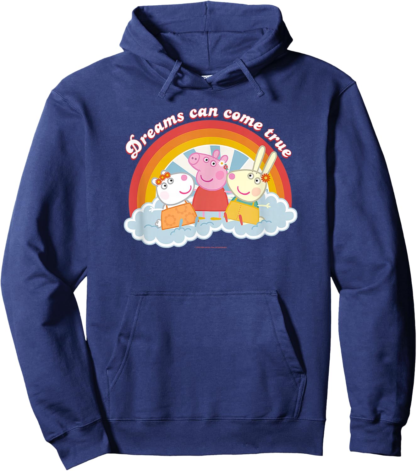 Peppa Pig Dreams Can Come True Friendship Retro Logo Hoodie - Hoodie | Navy