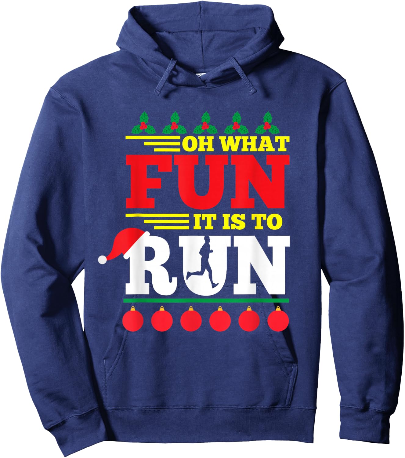Funny Ugly Christmas Running Kids Adults Runners Hoodie - Hoodie | Navy