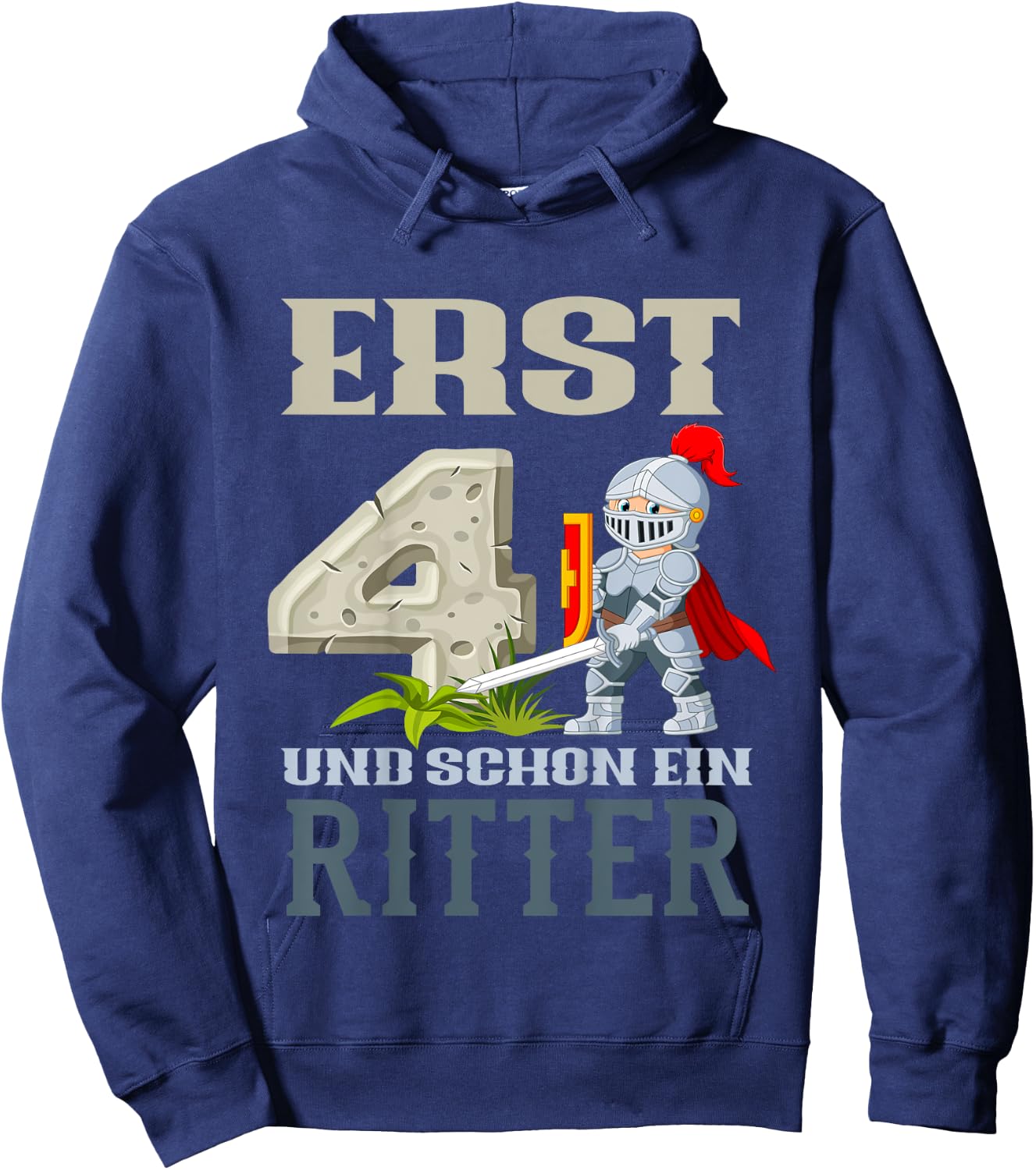 Children's 4th Birthday Knight 4 Years, black, 80 Hoodie - Hoodie | Navy