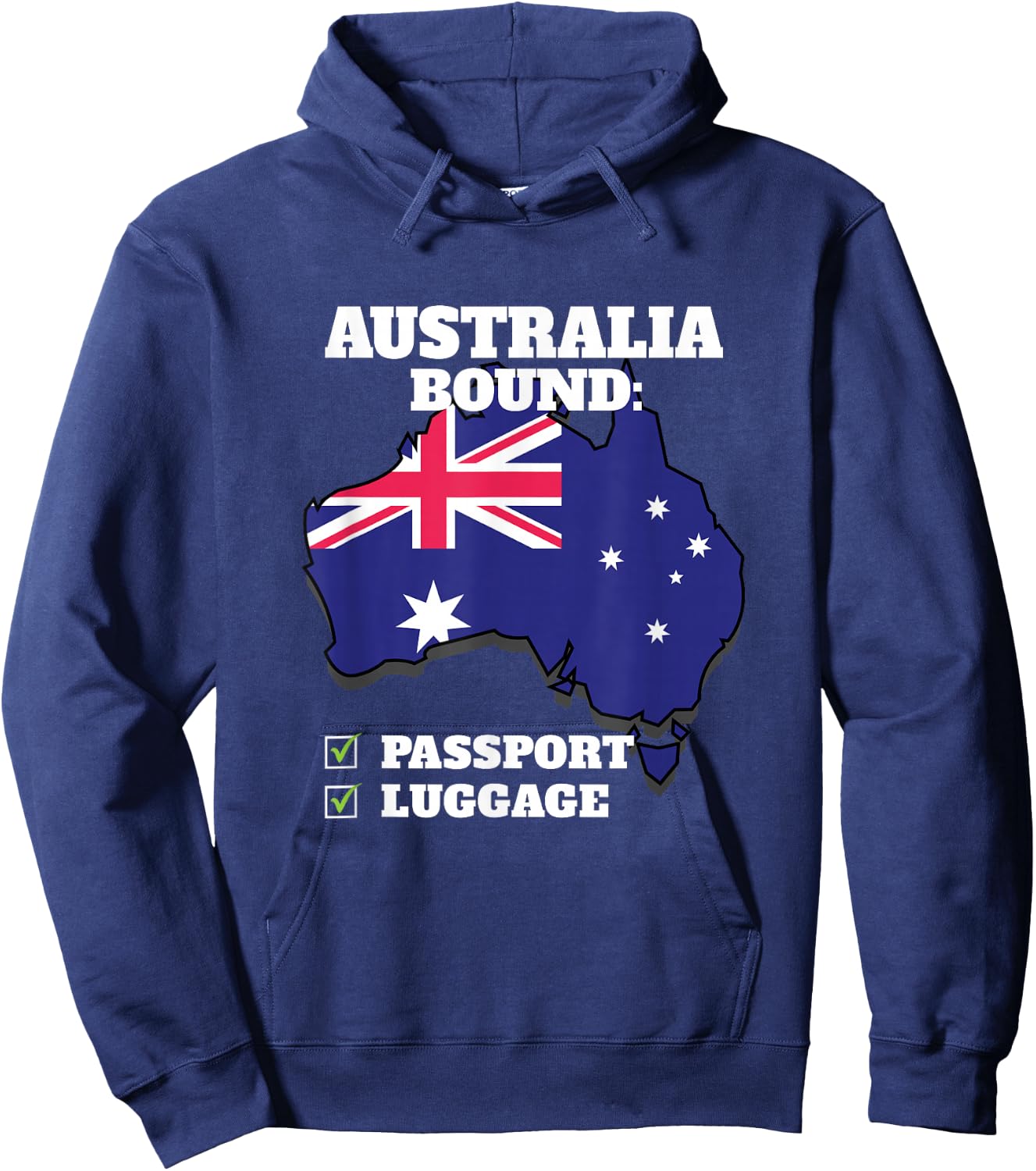 Australia Bound Country Travel Australian Flag Vacation Hoodie - Hoodie | Navy