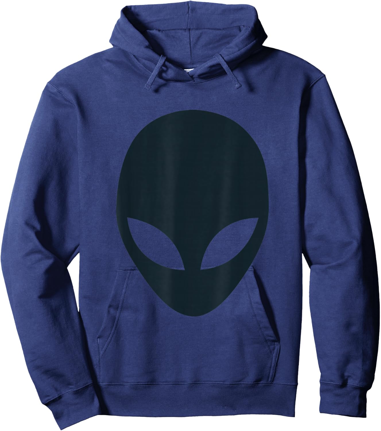 Alien with White Eyes Black Head , gray Hoodie - Hoodie | Navy