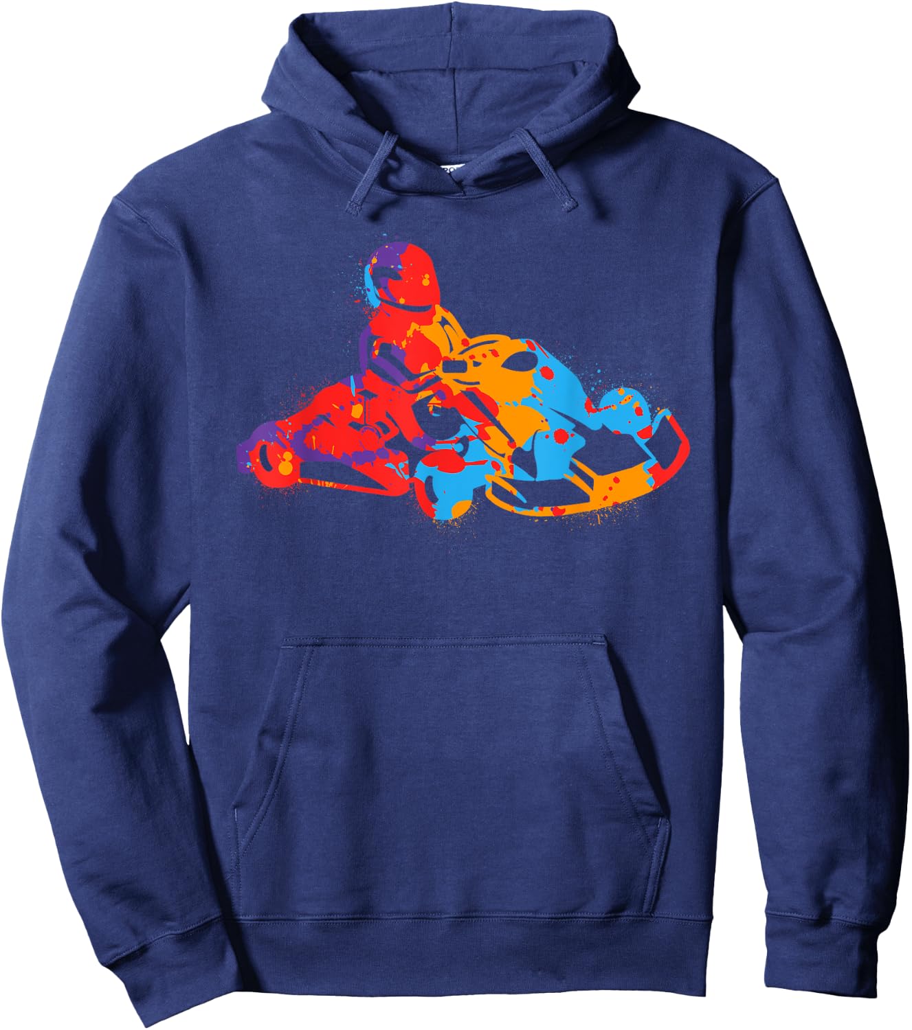 Kart Racing Colourful Boys Go Karts Motorsport Go-Kart , black Hoodie - Hoodie | Navy