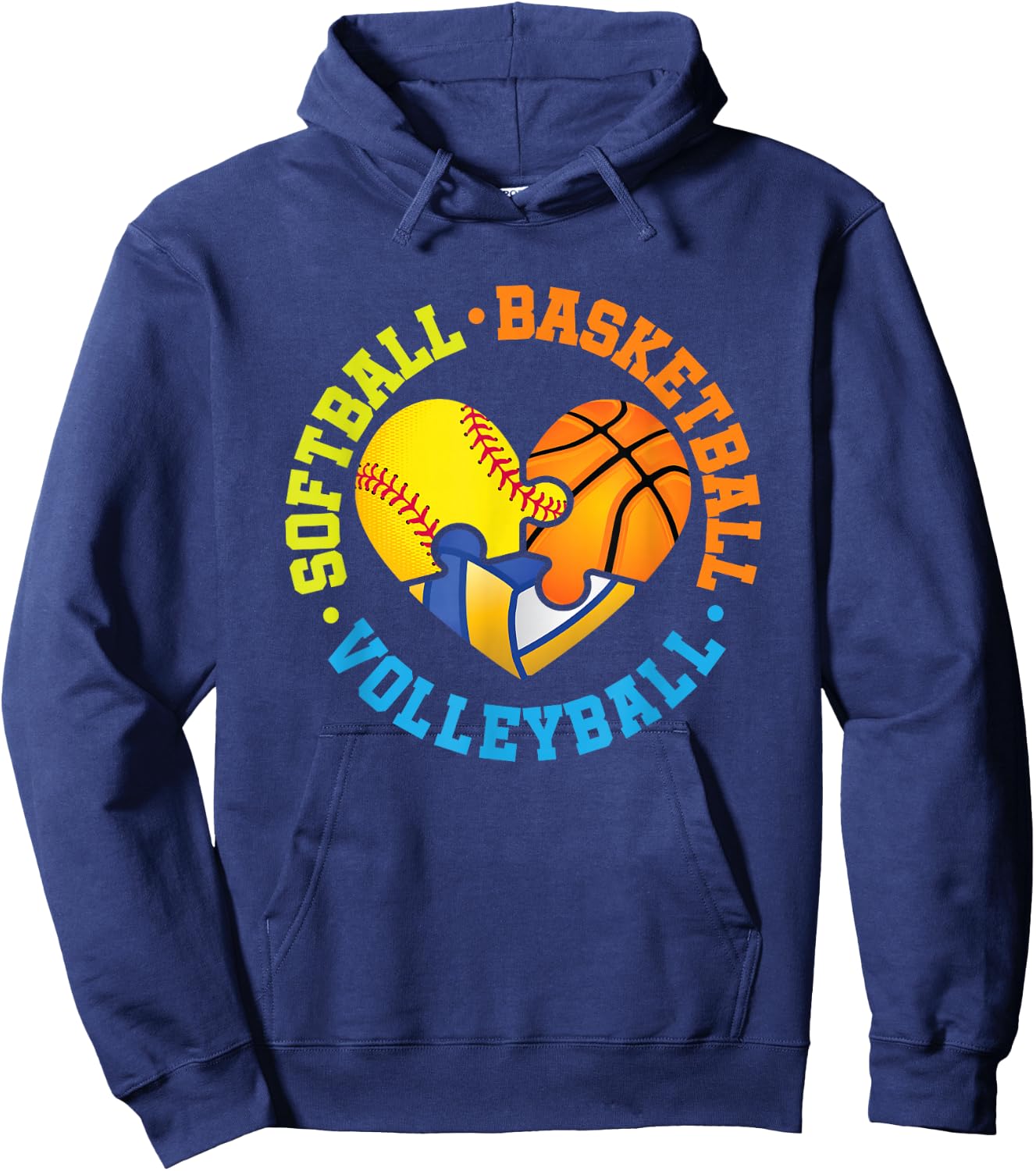 Softball Basketball Volleyball Hoodie - Hoodie | Navy