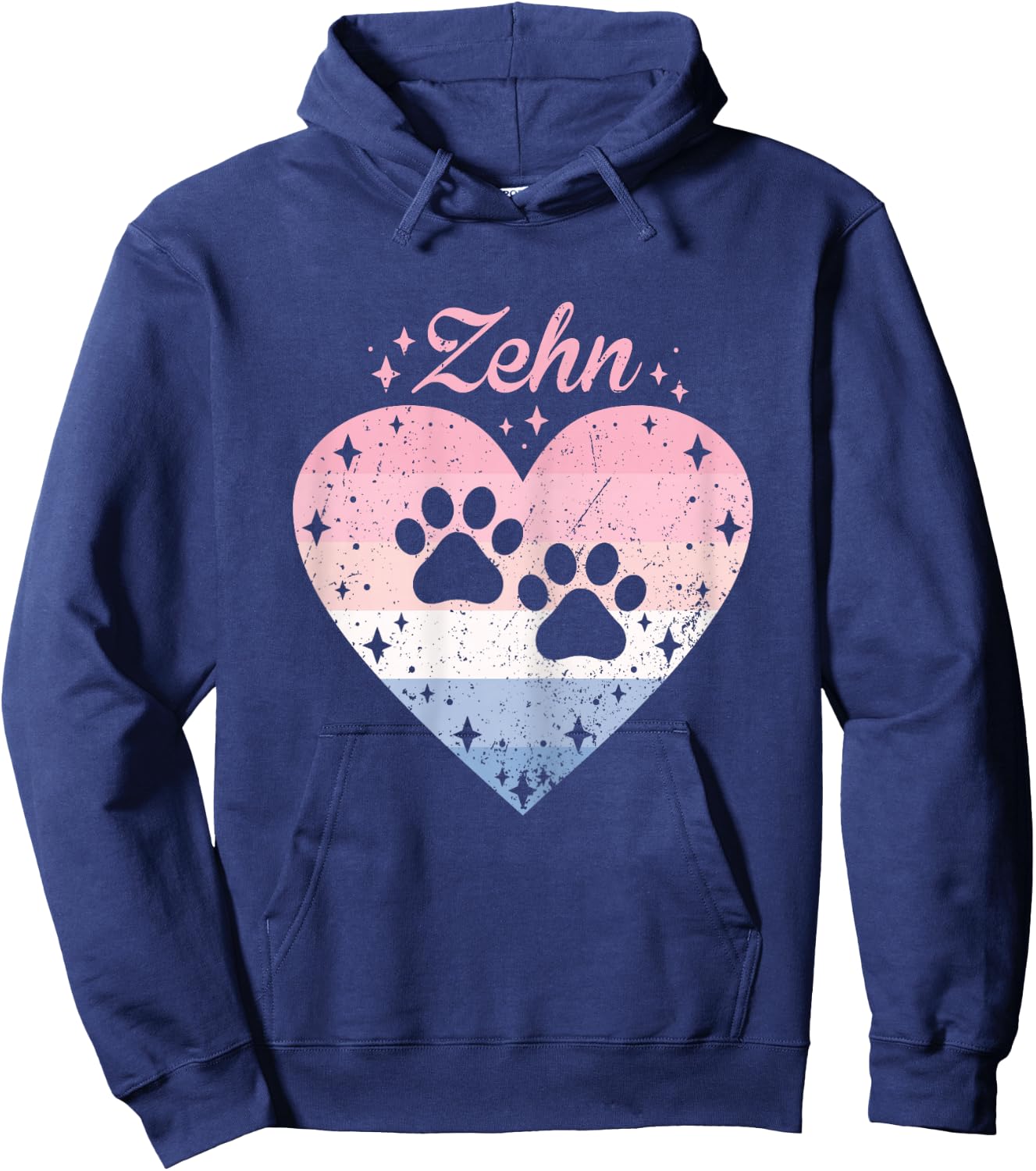 10. Geburtstag Mädchen Süßes Hund Pfote Motiv 10 Jahre Hoodie - Hoodie | Navy