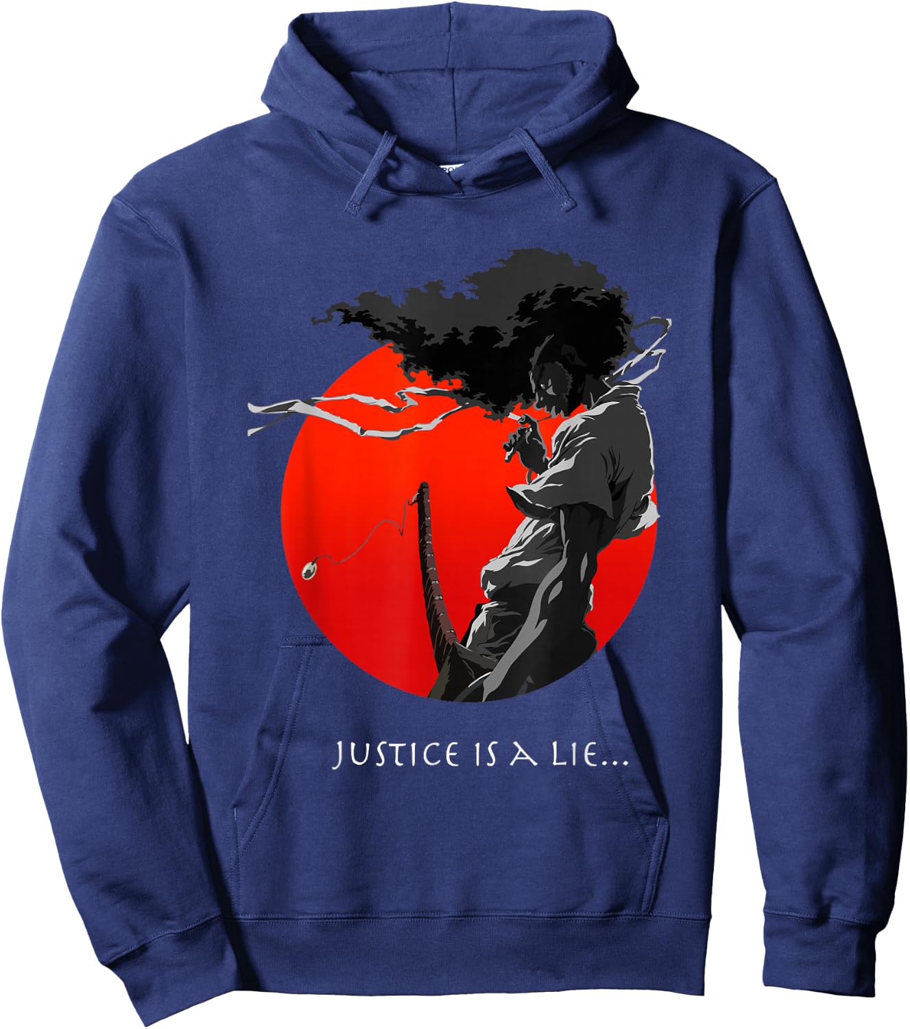 Japanischer Bushido Warrior Streetwear im Afro-Samurai-Anime-Stil Hoodie - Hoodie | Navy