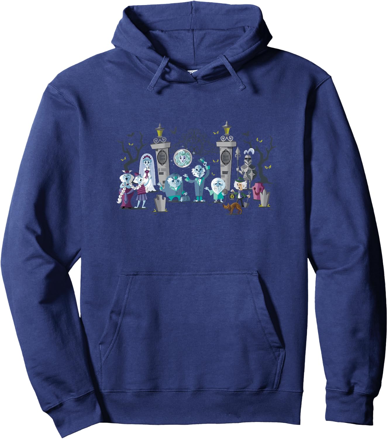 The Haunted Mansion Iconic Characters At Mansion's Entrance Hoodie - Hoodie | Navy