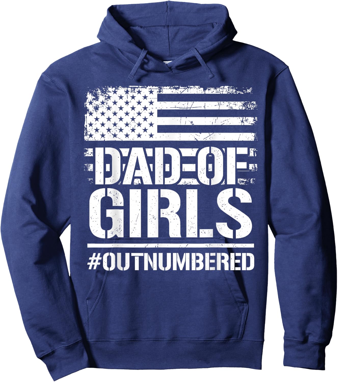 Father's Day Daddy of Girls Outnumbered Dad Daughters Hoodie - Hoodie | Navy