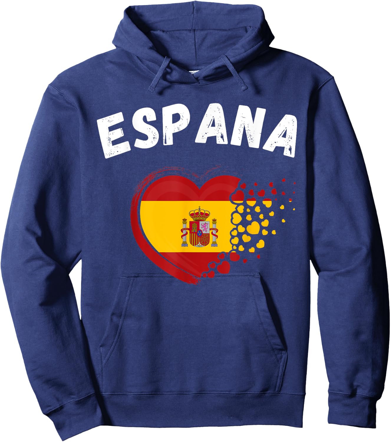 Espana Flag Espana Heart Outdoor Travel Spanish Spain , Black, S Hoodie - Hoodie | Navy