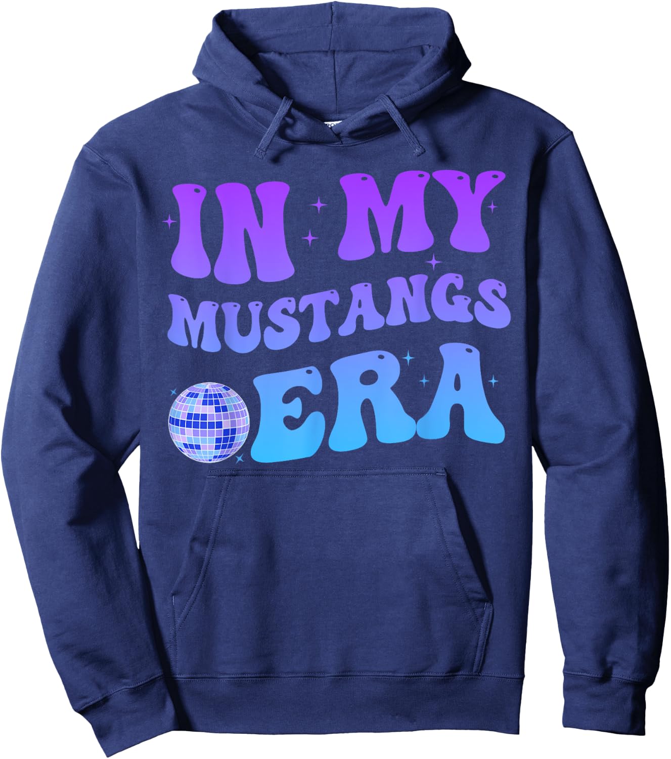 In My Mustangs Era Back to School Spirit Game Retro Groovy Hoodie - Hoodie | Navy