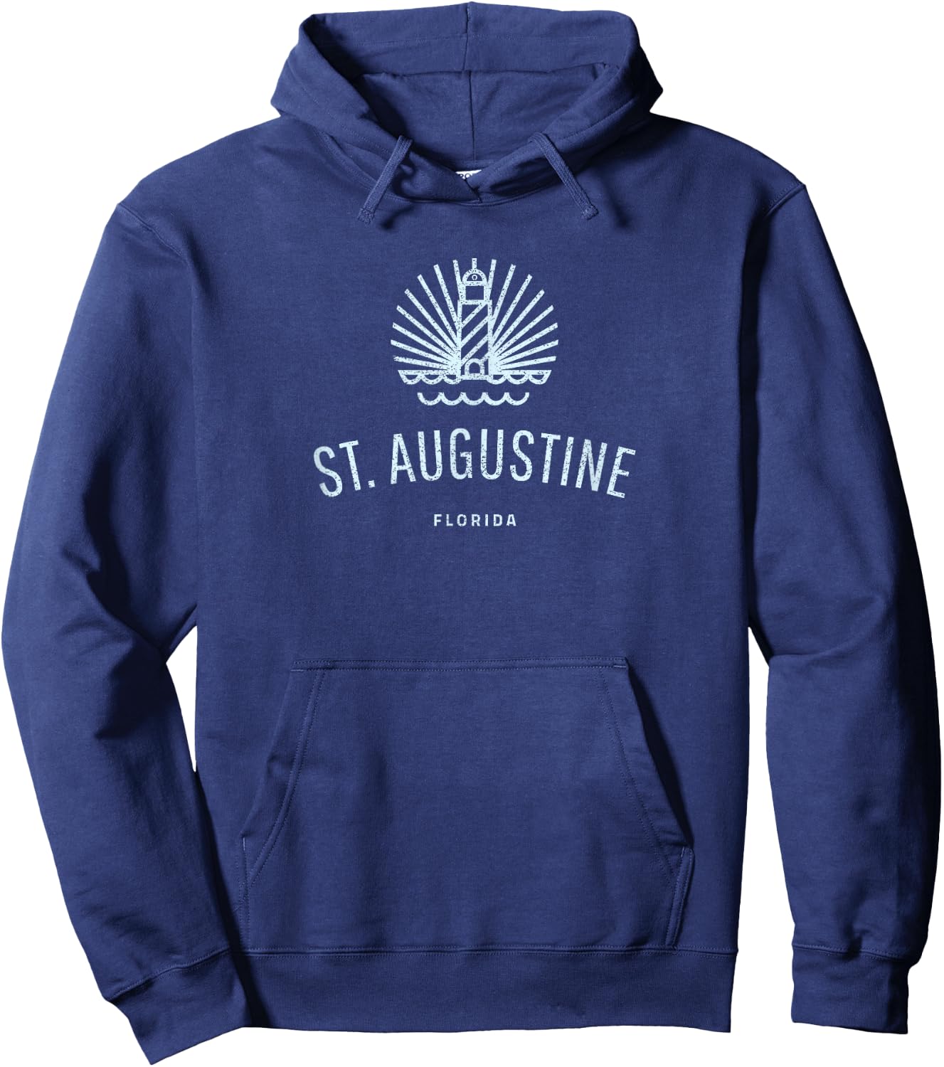 St. Augustine Florida Retro Lighthouse Hoodie - Hoodie | Navy