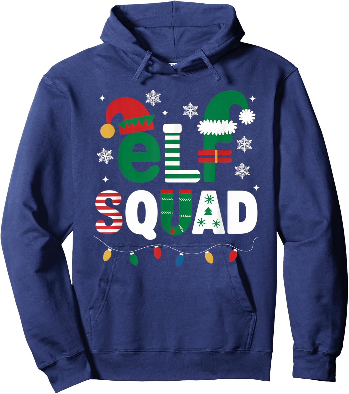 Elf Family Christmas Matching Pajamas Xmas Elf Squad Gifts Hoodie - Hoodie | Navy