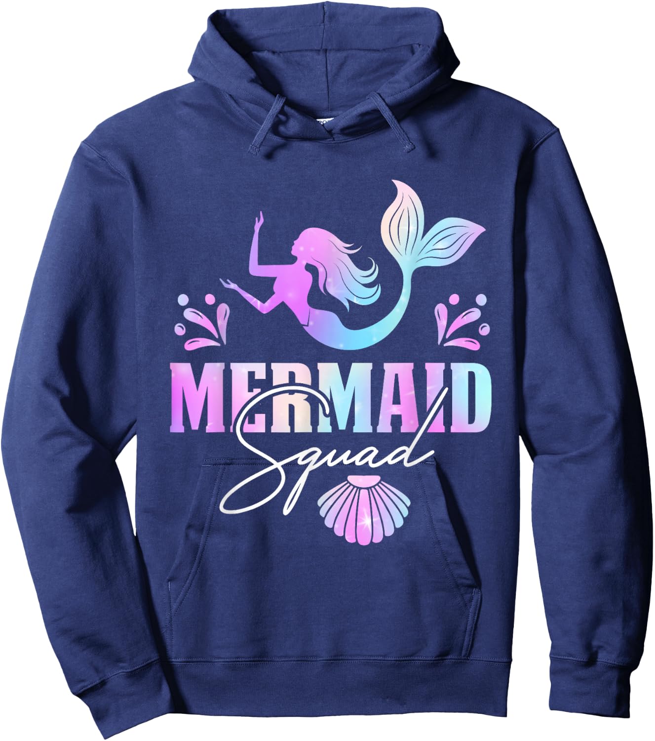 Mermaid Squad Birthday Squad Party Matching Kids Girl Hoodie - Hoodie | Navy
