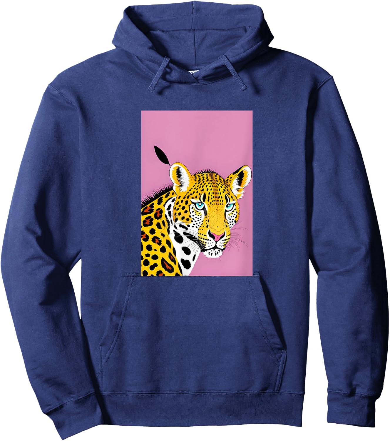 Western Cow Leopard Cheetha Serape Turquoise pink Hoodie - Hoodie | Navy