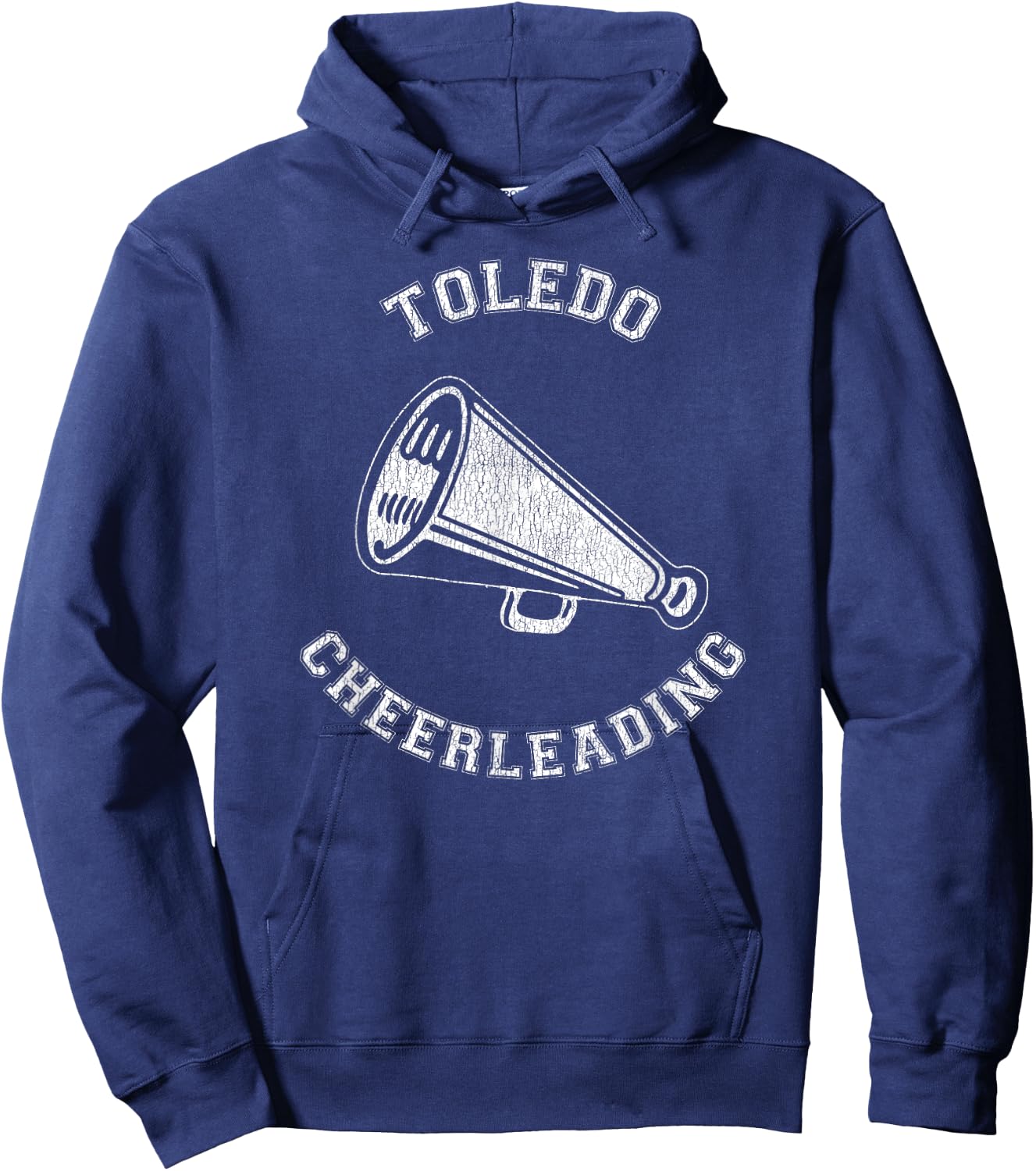 Toledo Cheer Distressed Retro 90's Cheerleader Hoodie - Hoodie | Navy
