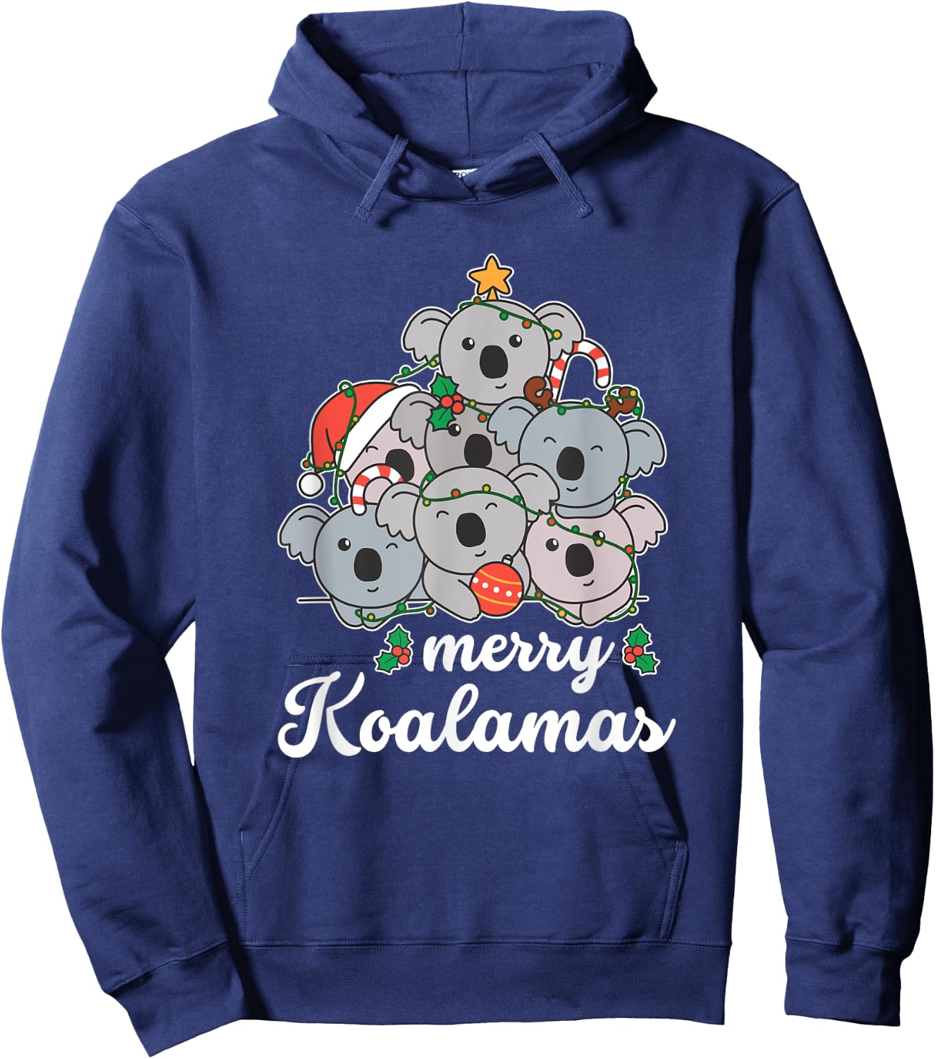 Merry Koalamas Pun Koala Christmas Hoodie - Hoodie | Navy