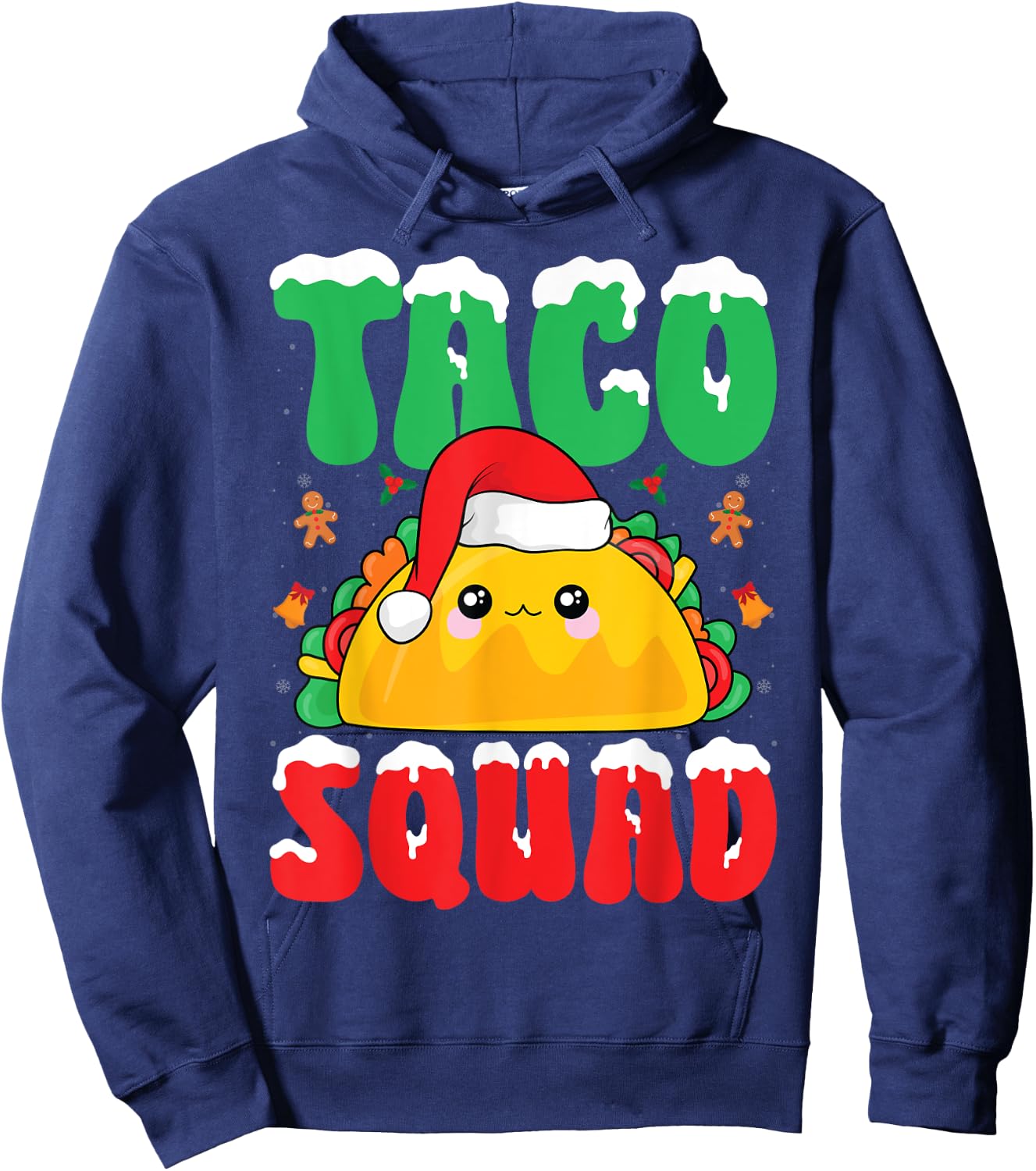 Taco Squad Snow Xmas Party Mexican Food Taco Lover Christmas Hoodie - Hoodie | Navy