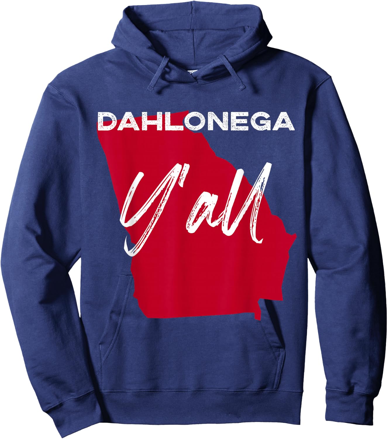 Dahlonega Georgia Y'all GA Pride State Map Cute Hoodie - Hoodie | Navy