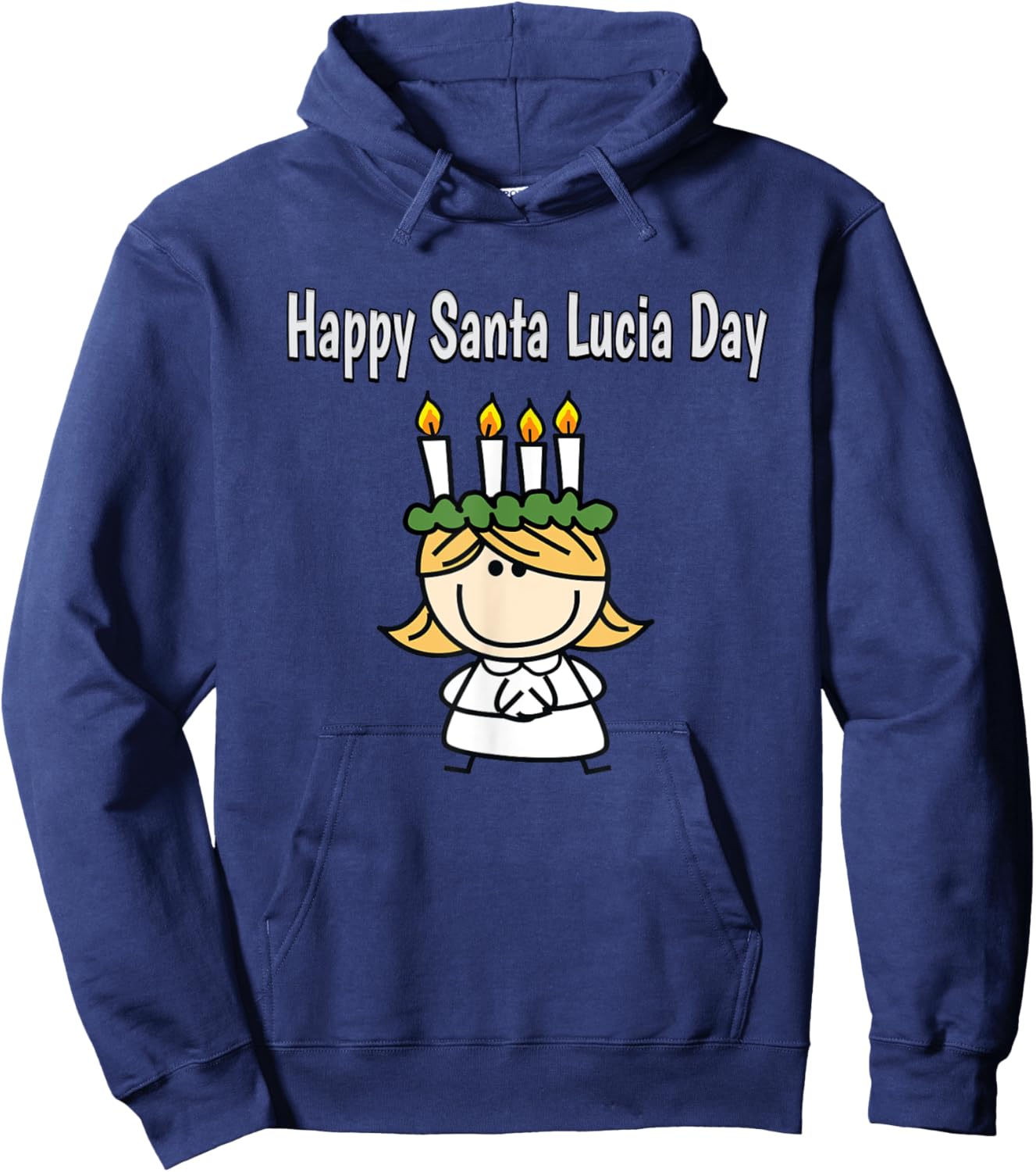 Happy Santa Lucia Day Sweden Norway Scandinavia Hoodie - Hoodie | Navy