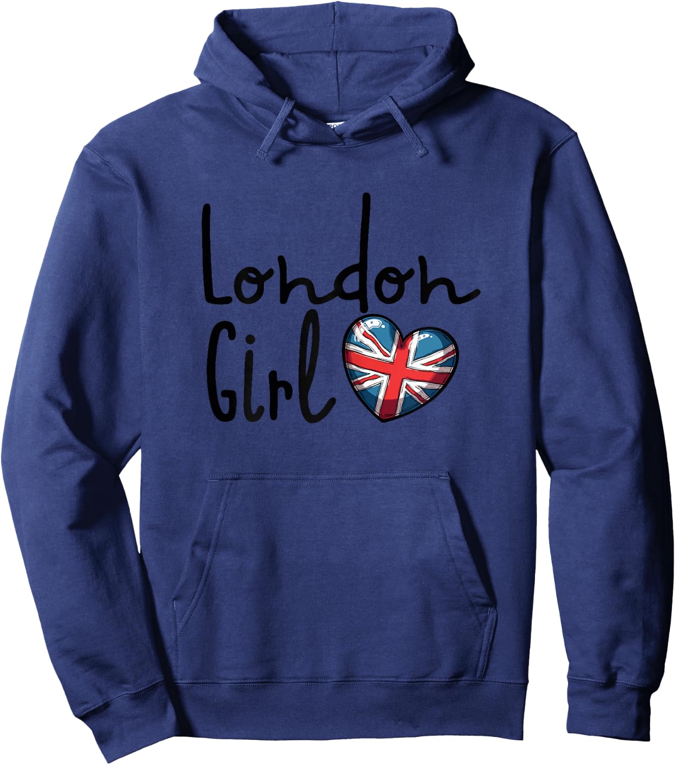 London Girl, London Girls, British Flag Women's , White Hoodie - Hoodie | Navy