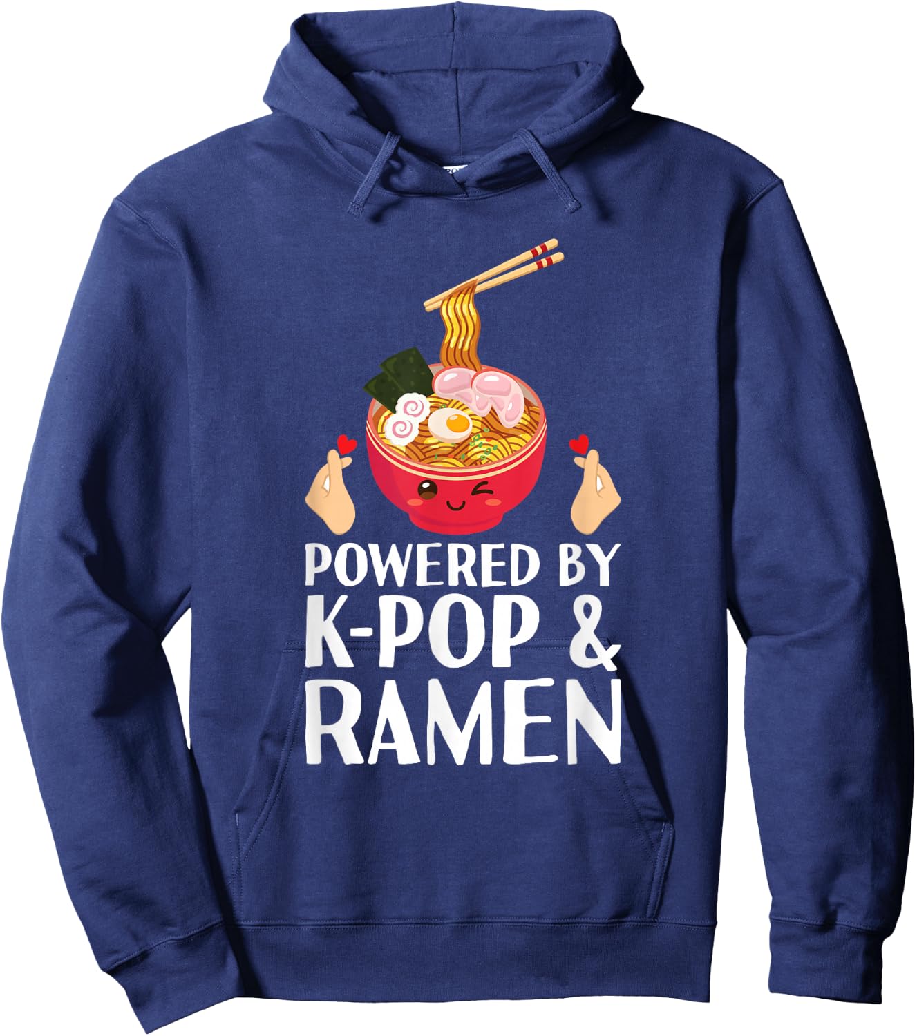 Powered by K-pop and Ramen Kpop Merch Merch Merchandise Teen Girl , black Hoodie - Hoodie | Navy