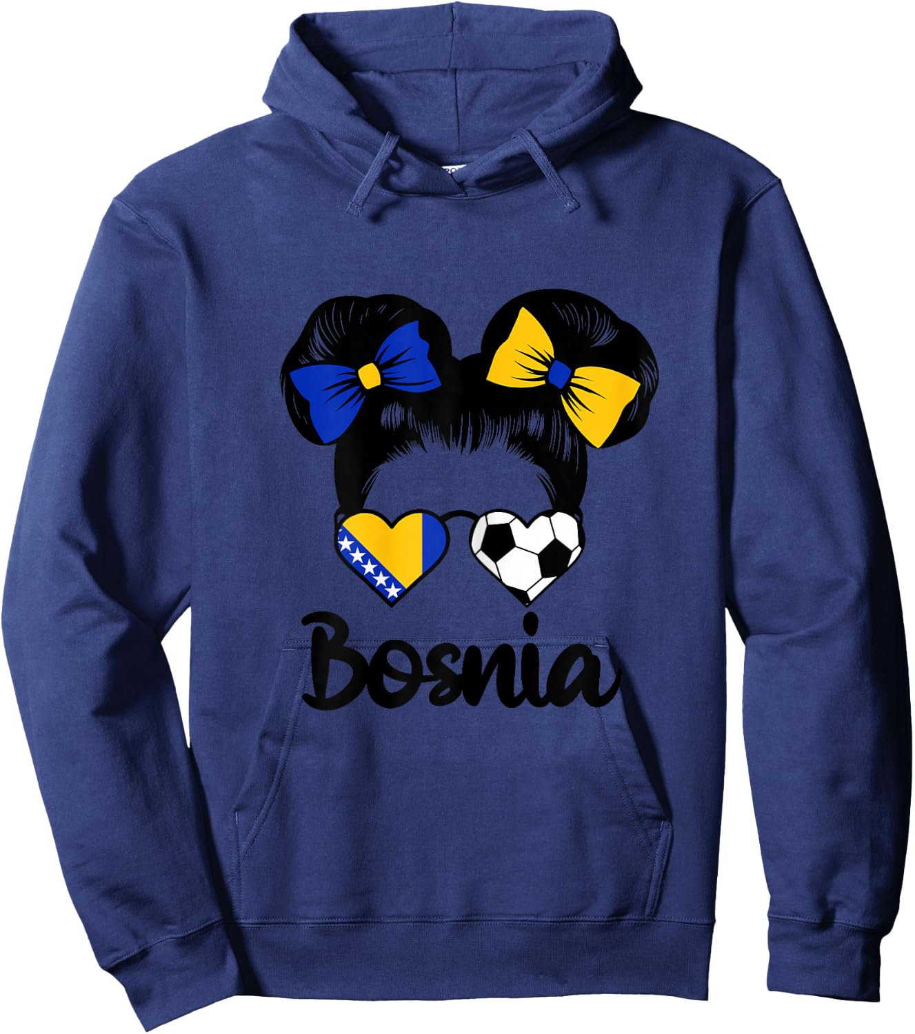 Bosnische Flagge Mädchen Stolze Bosnien Fans Girls Hoodie - Hoodie | Navy