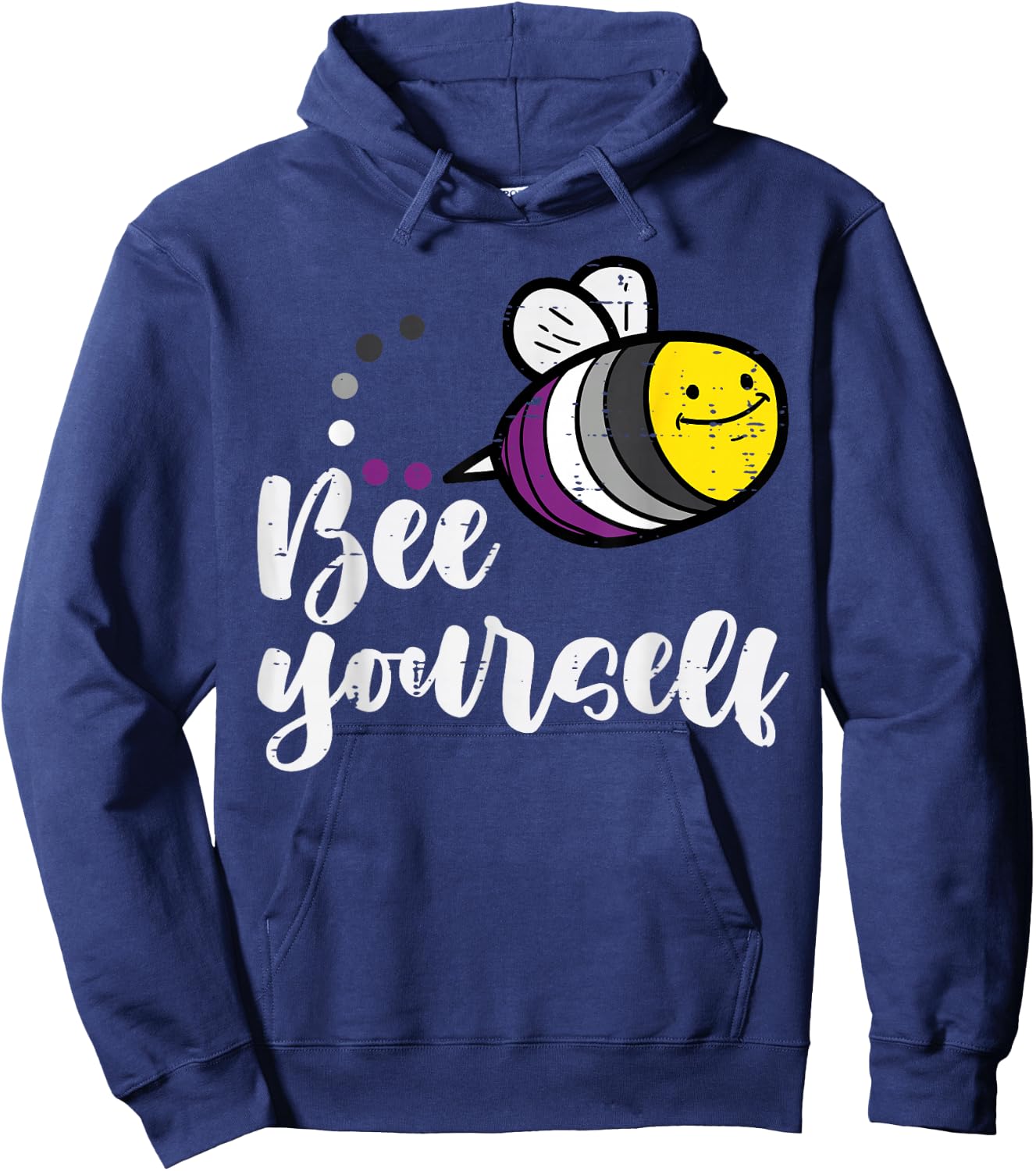 Asexual Bee Yourself Ace Pride Flag LGBTQ Men Women Kids Hoodie - Hoodie | Navy