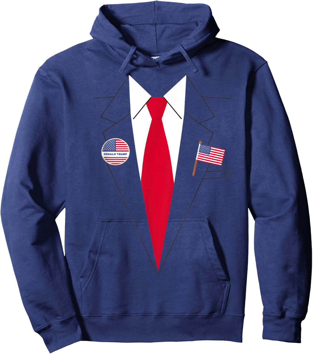 Donald Trump Suit and Tie Halloween Costume , black Hoodie - Hoodie | Navy