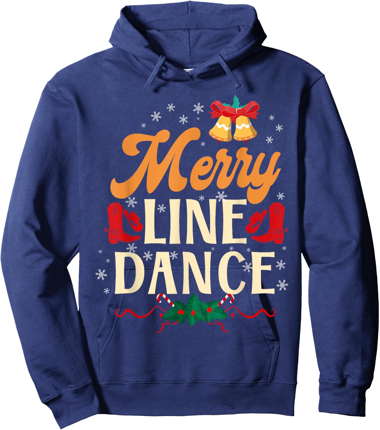 Country Line Dance Dancer HD0 Merry Line Dance - Women's Black Small Classic Fit Short Sleeve Hoodie - Hoodie | Navy