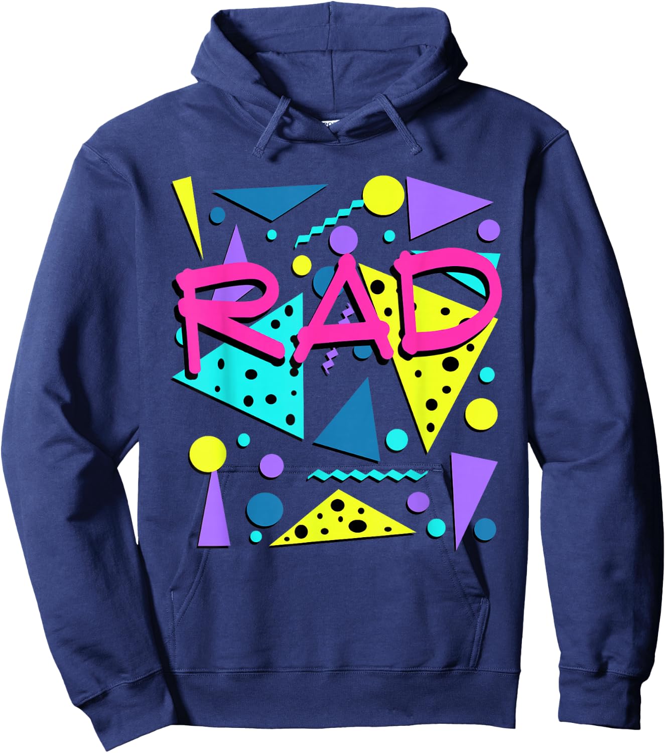 Rad 1980s Vintage Eighties Costume Party Small Hoodie - Hoodie | Navy
