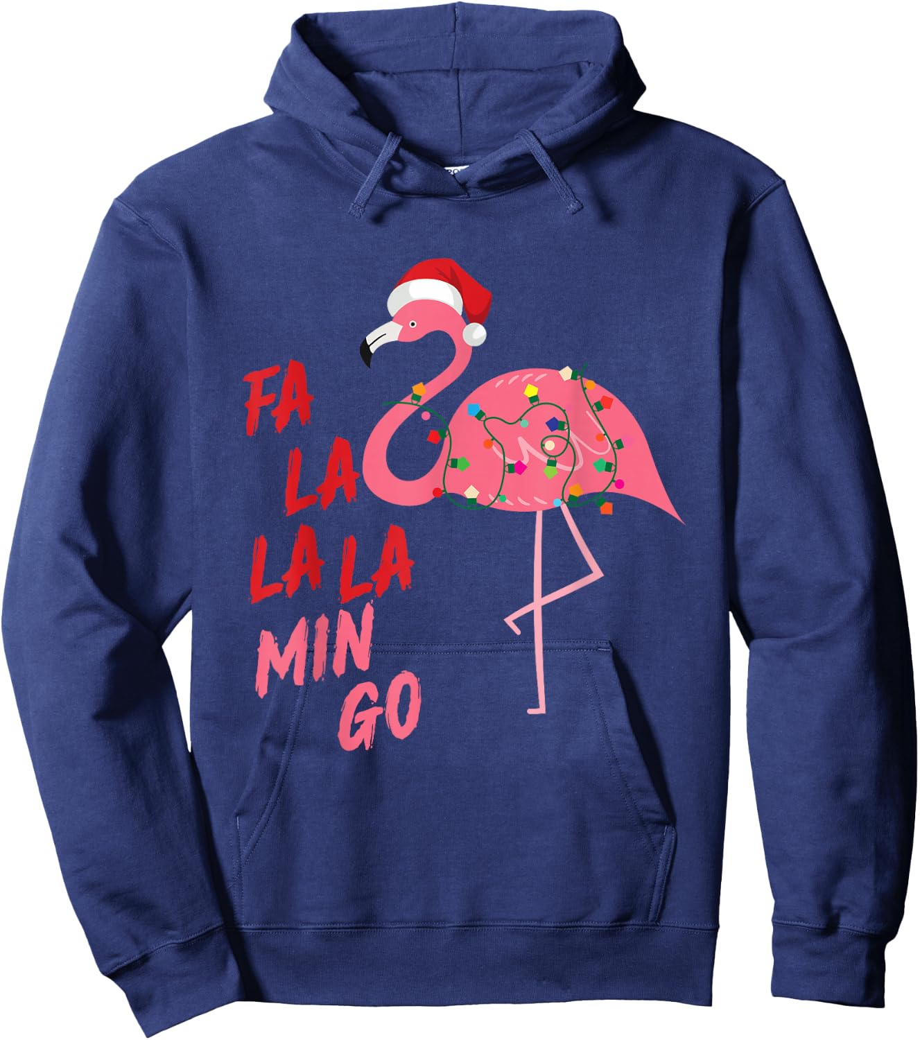 Singing Flamingo Santa FALA Christmas Xmas Family Adult Kids Hoodie - Hoodie | Navy