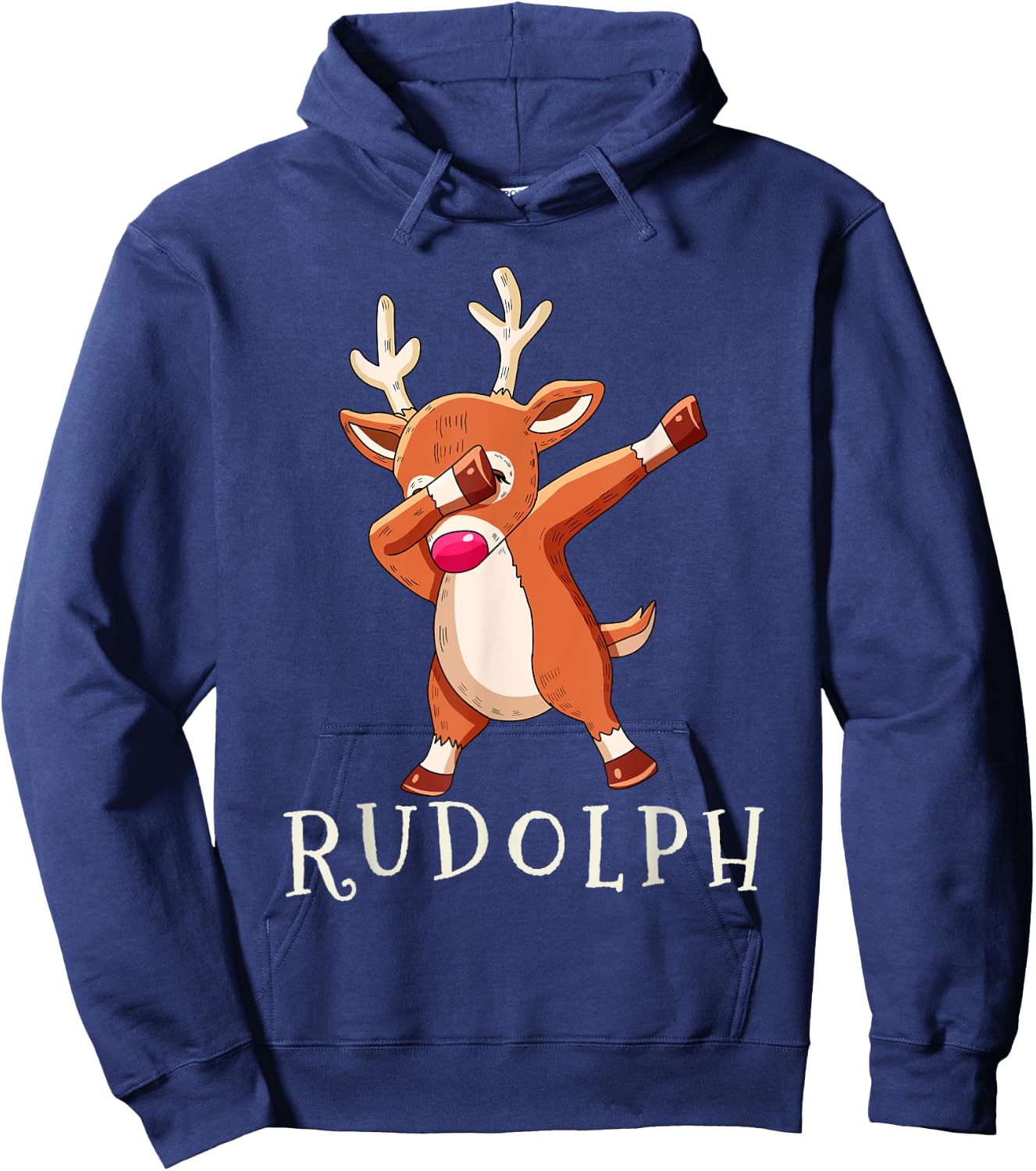 RUDOLPH Santas Reindeers Family Matching Outfit Christmas Hoodie - Hoodie | Navy