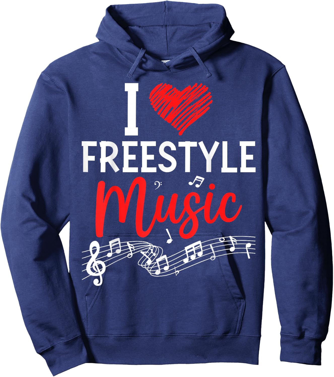I Love Freestyle Music Shirt Funny Retro Music Lover Gift Hoodie - Hoodie | Navy